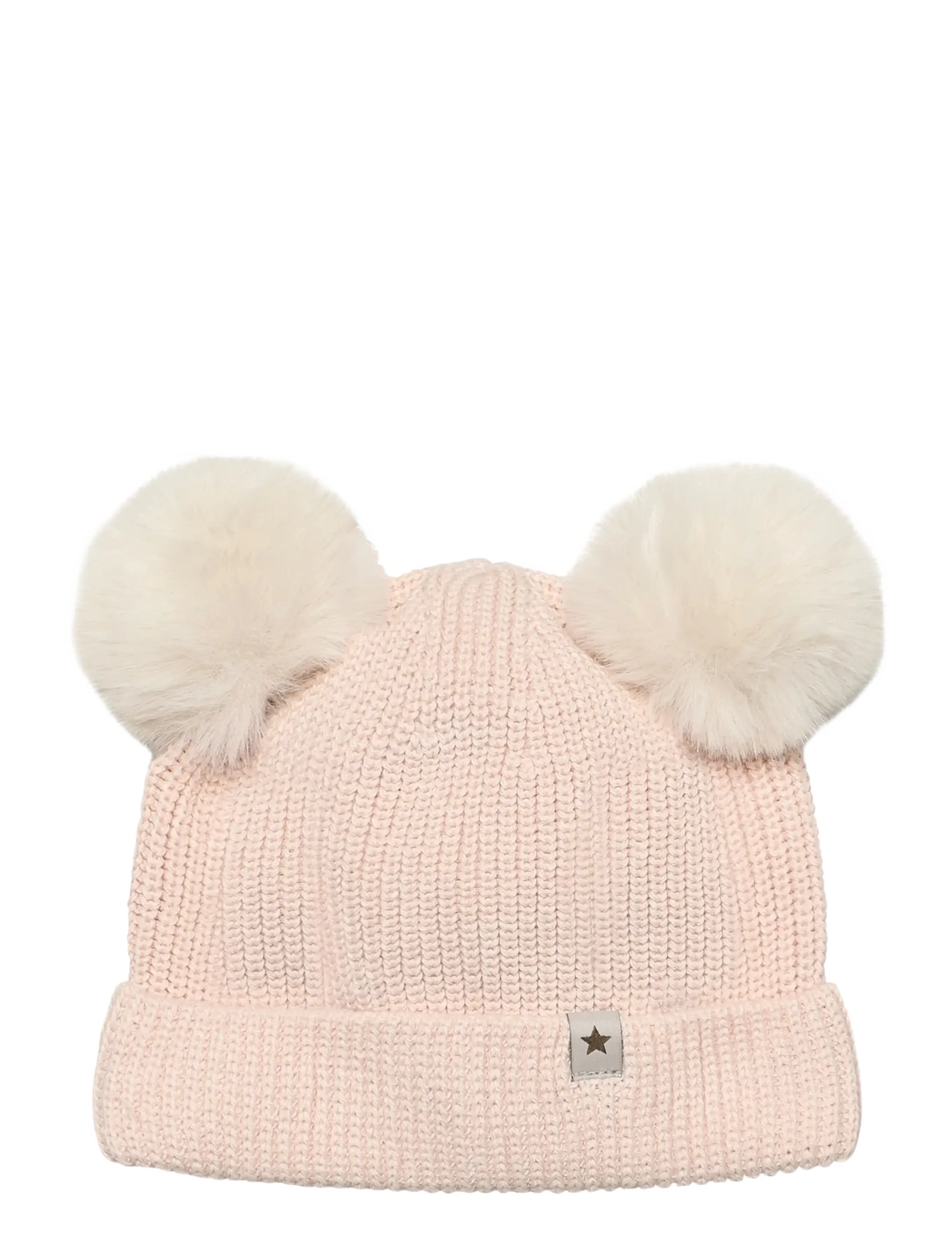 Huttelihut Hat Knit w. Pompoms - Accessoarer - PEACH BLUSH / pink/rose