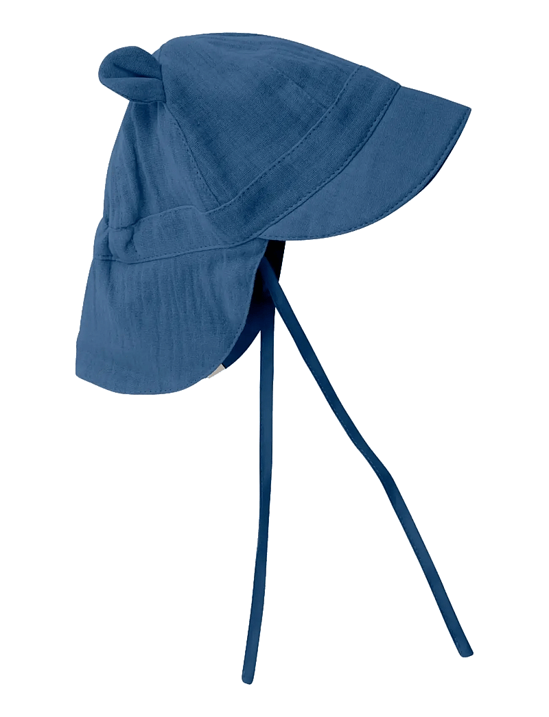 Huttelihut - Summer Hat Ears Muslin - solhatte - bering sea - 1