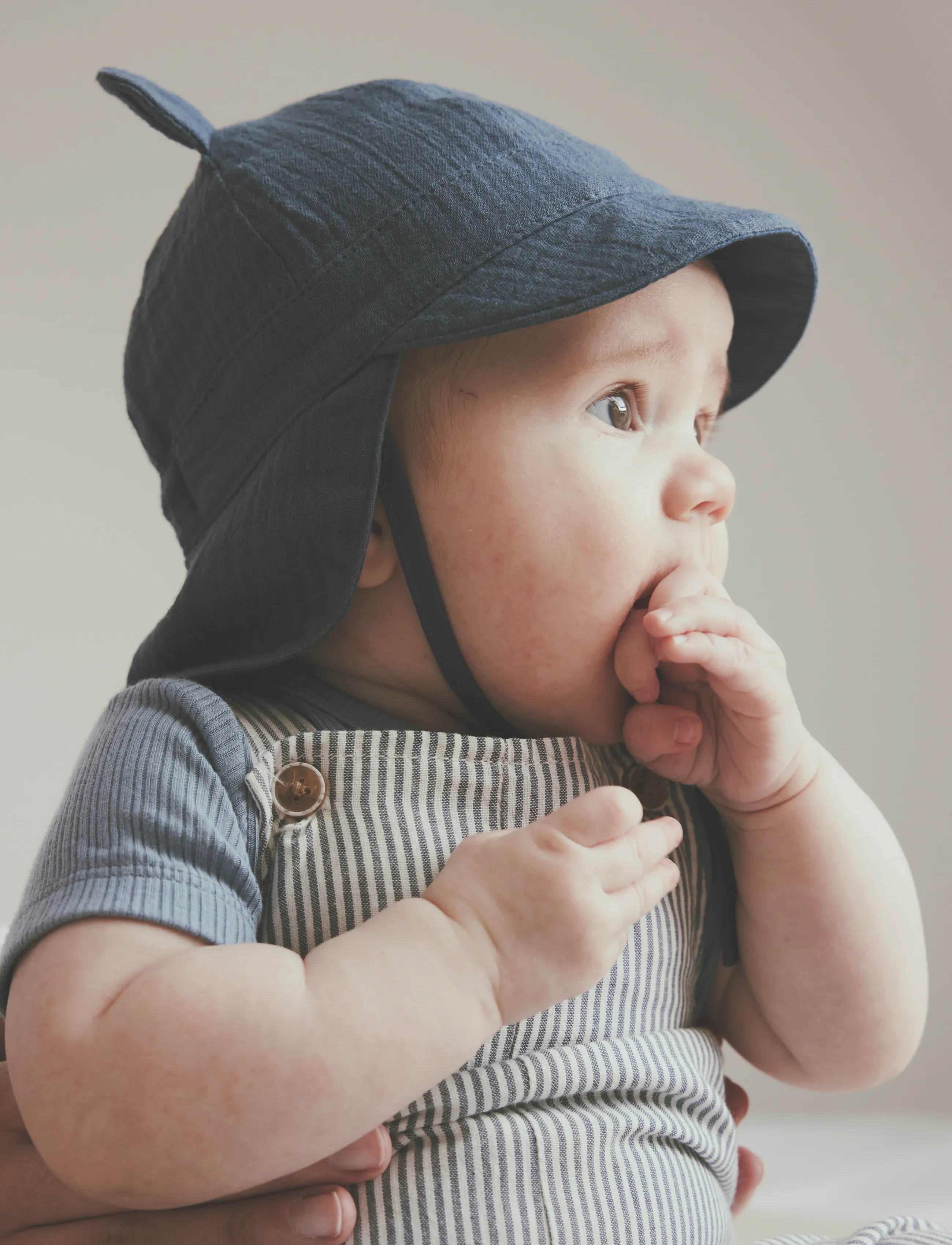 Huttelihut Summer Hat Ears Muslin, 48 -12M, Accessories, Blau - Sun Hats, Kinder