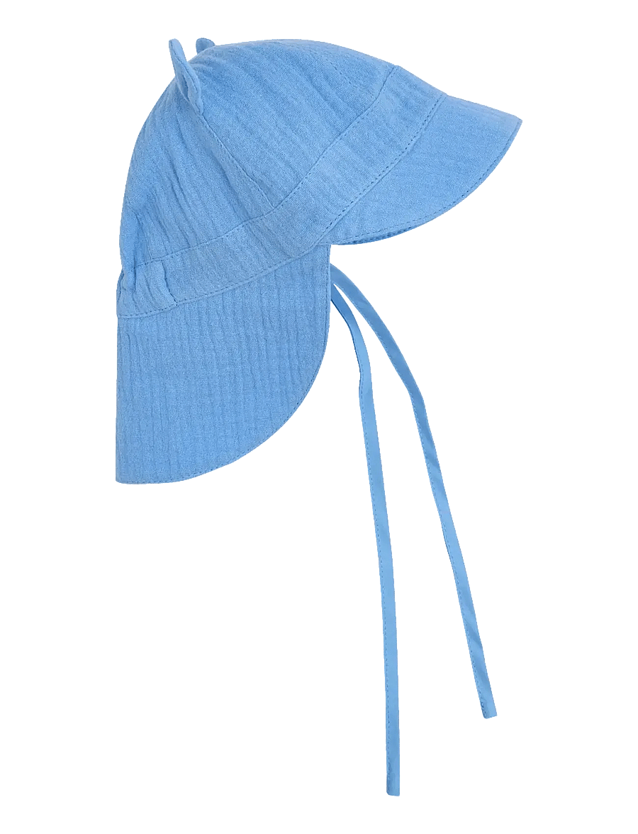 Huttelihut - Summer Hat Ears Muslin - sonnenhüte - della robbia blue - 1