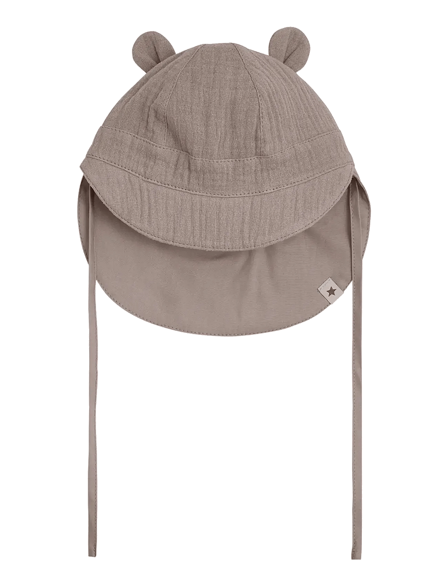 Huttelihut - Summer Hat Ears Muslin - solhattar - moon rock - 1