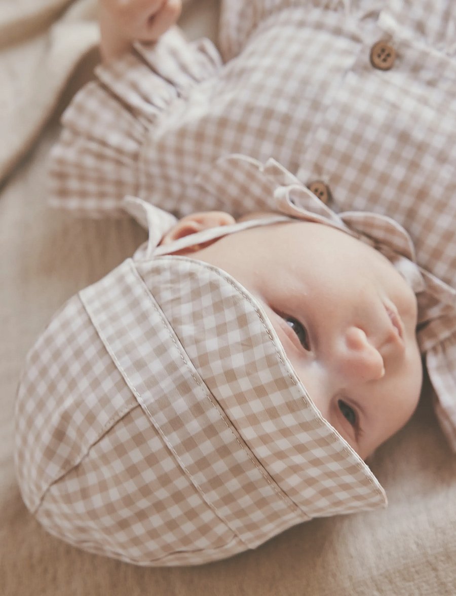 Huttelihut - Sun Hat Check - UPF 50+ - babymützen - white pepper - 0