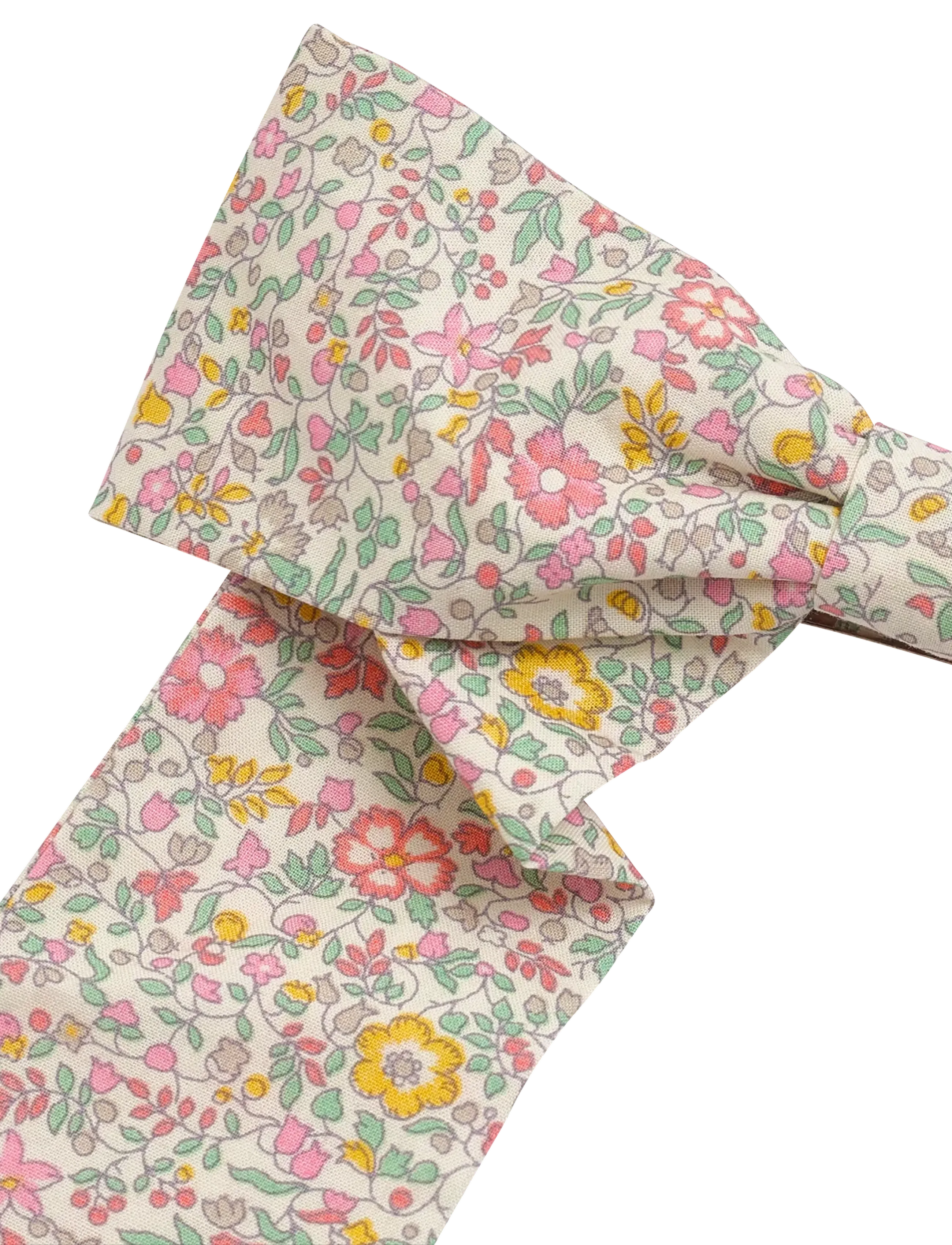 Huttelihut - Hairclip Bow in Liberty Fabric - hårspænder - double cream - 3