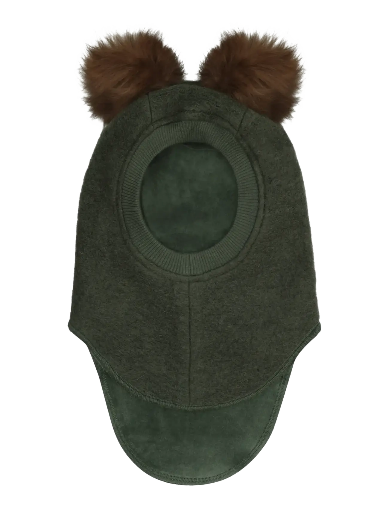 Huttelihut - Balaclava Wool Alpaca Pompoms - vinteraccessoarer - beetle - 1