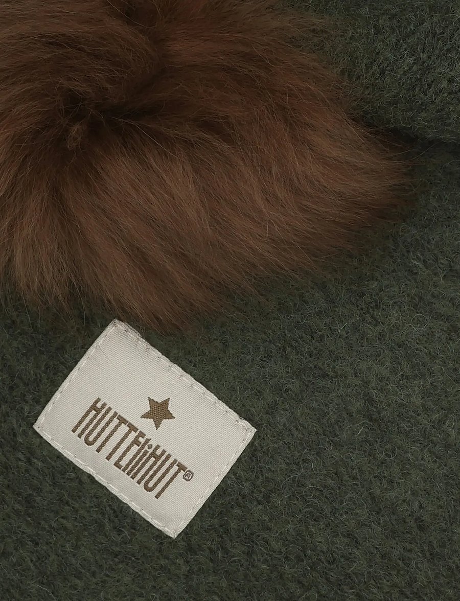 Huttelihut - Balaclava Wool Alpaca Pompoms - vinteraccessoarer - beetle - 2