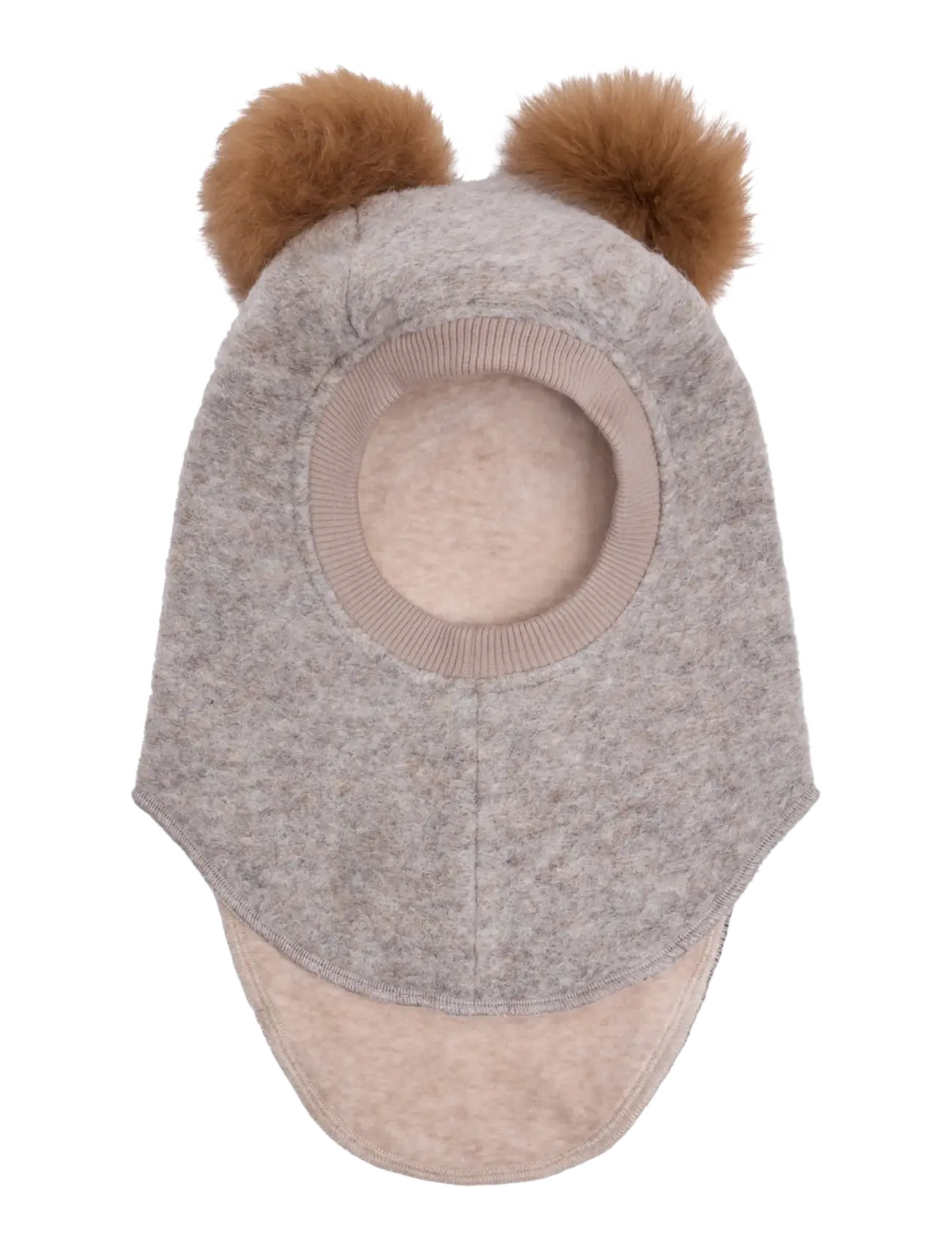 Huttelihut - Balaclava Wool Alpaca Pompoms - vinteraccessoarer - camel melange - 1
