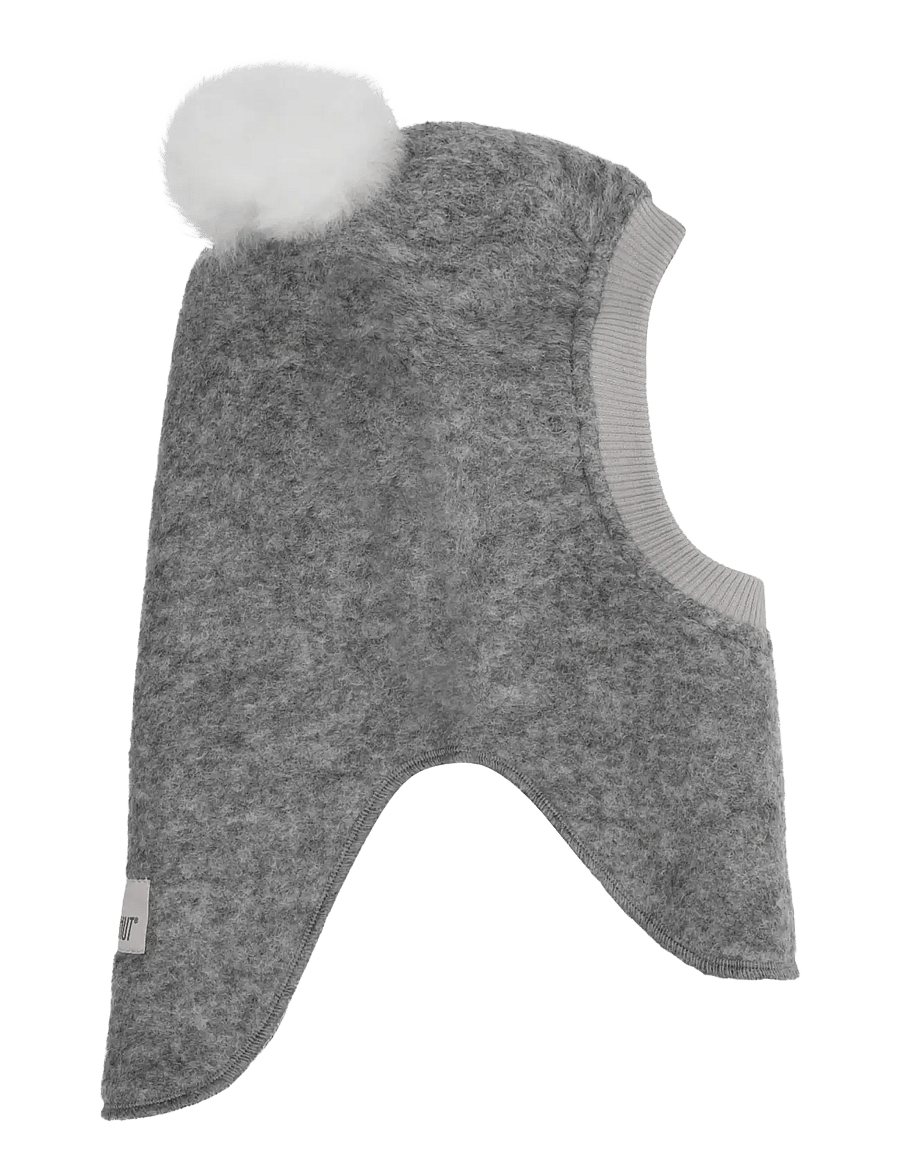 Huttelihut - Balaclava Wool Alpaca Pompoms - winteraccessoires - medium grey melange - 0
