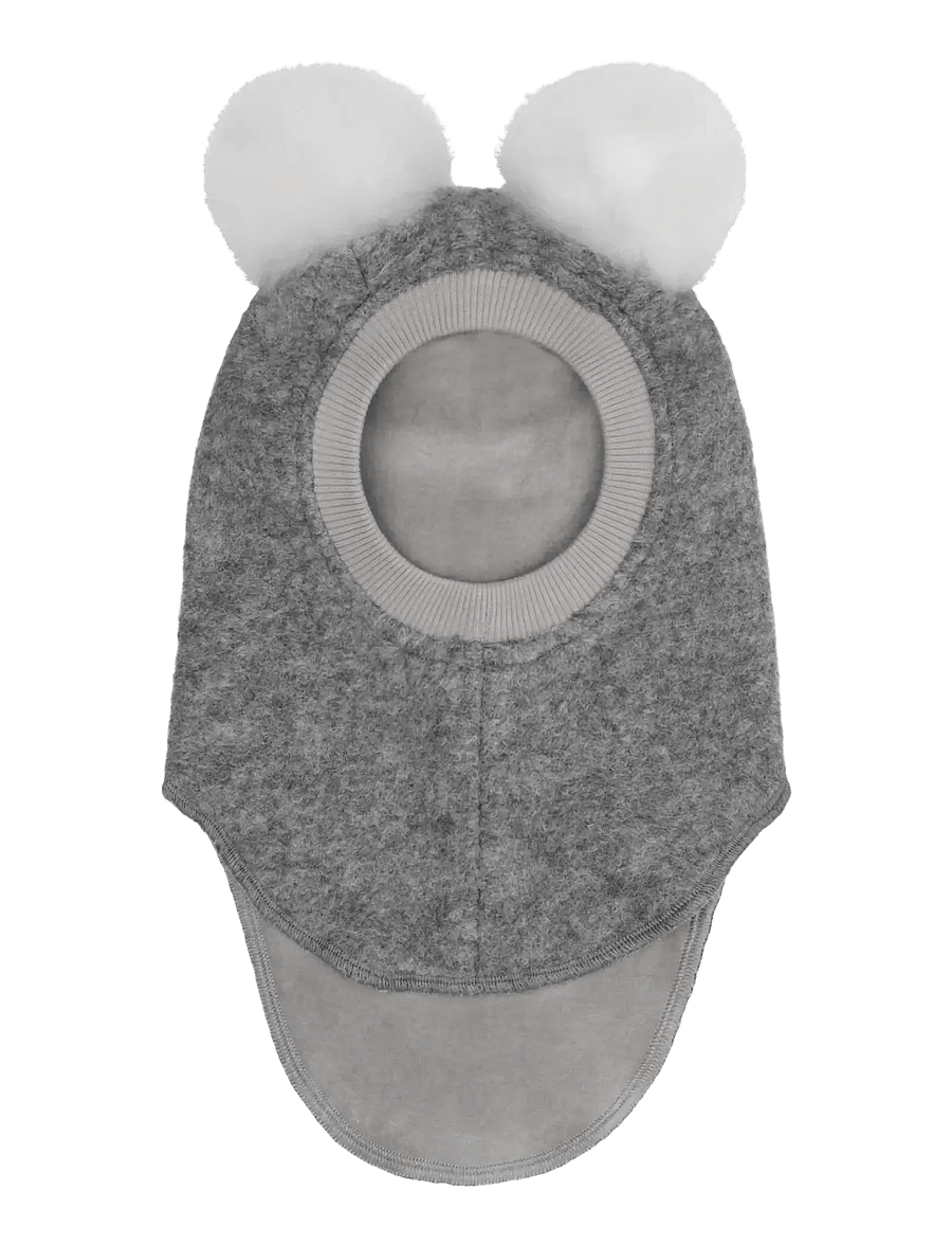 Huttelihut - Balaclava Wool Alpaca Pompoms - winteraccessoires - medium grey melange - 1