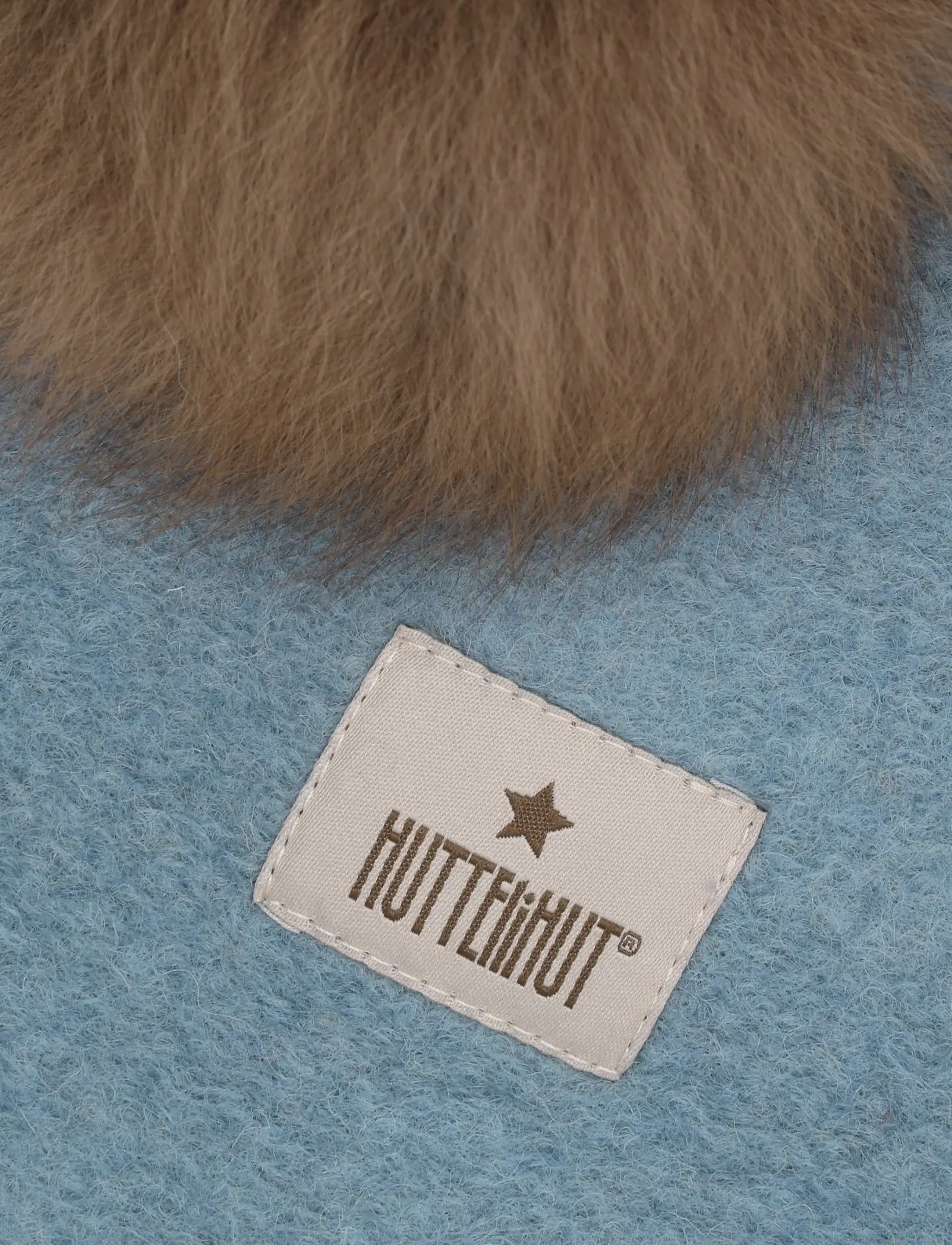 Huttelihut - Balaclava Wool Alpaca Pompoms - vinteraccessoarer - windward blue - 3