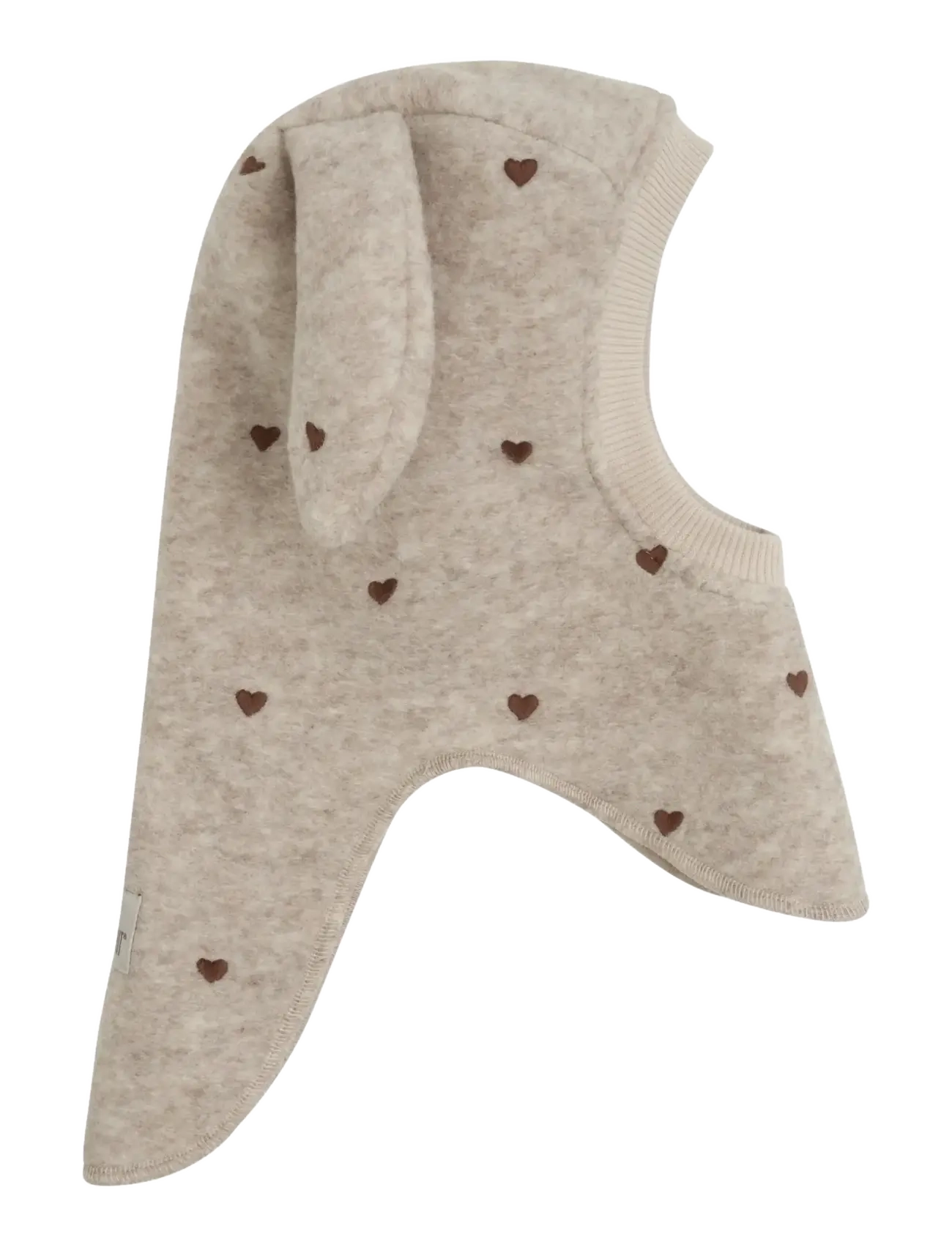Huttelihut - Balaclava Ears Emb. Wool - talvised aksessuaarid - sand melange - 1