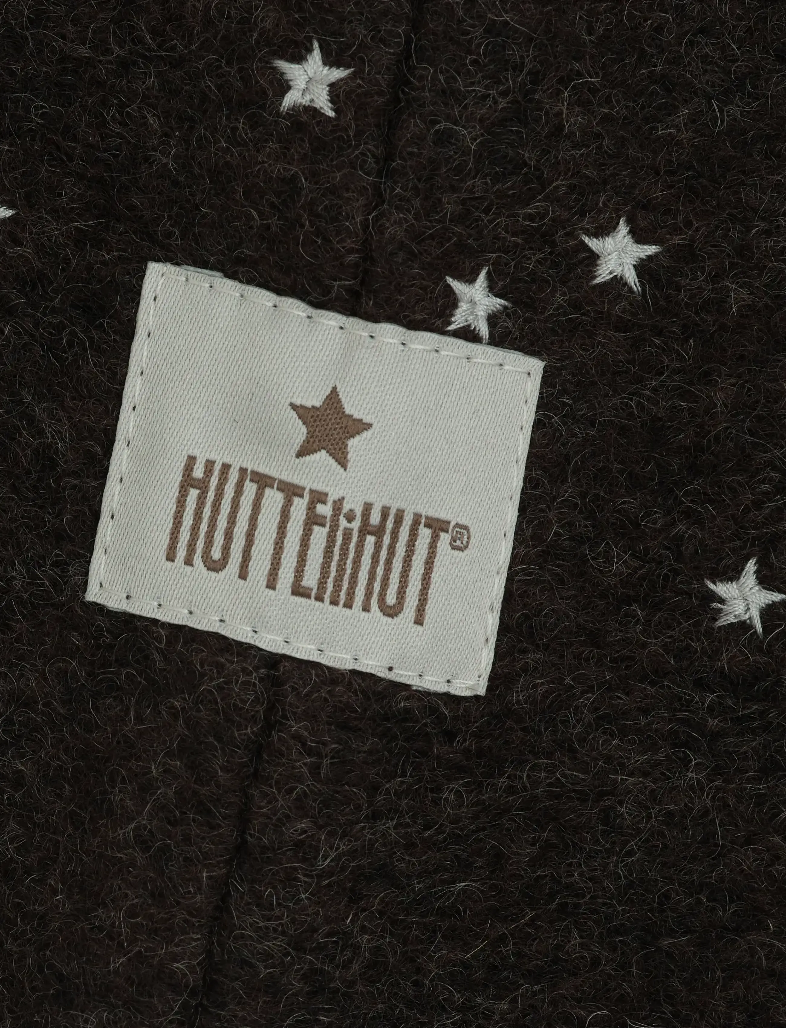 Huttelihut - Balaclava Emb. Wool - vinteraccessoarer - dark brown melange - 2