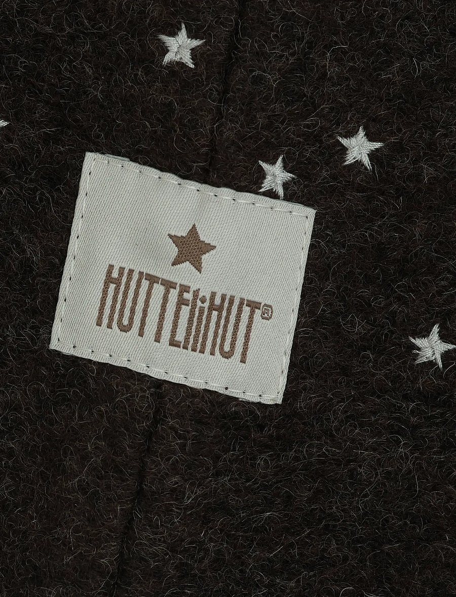 Huttelihut - Balaclava Emb. Wool - vinteraccessoarer - dark brown melange - 2