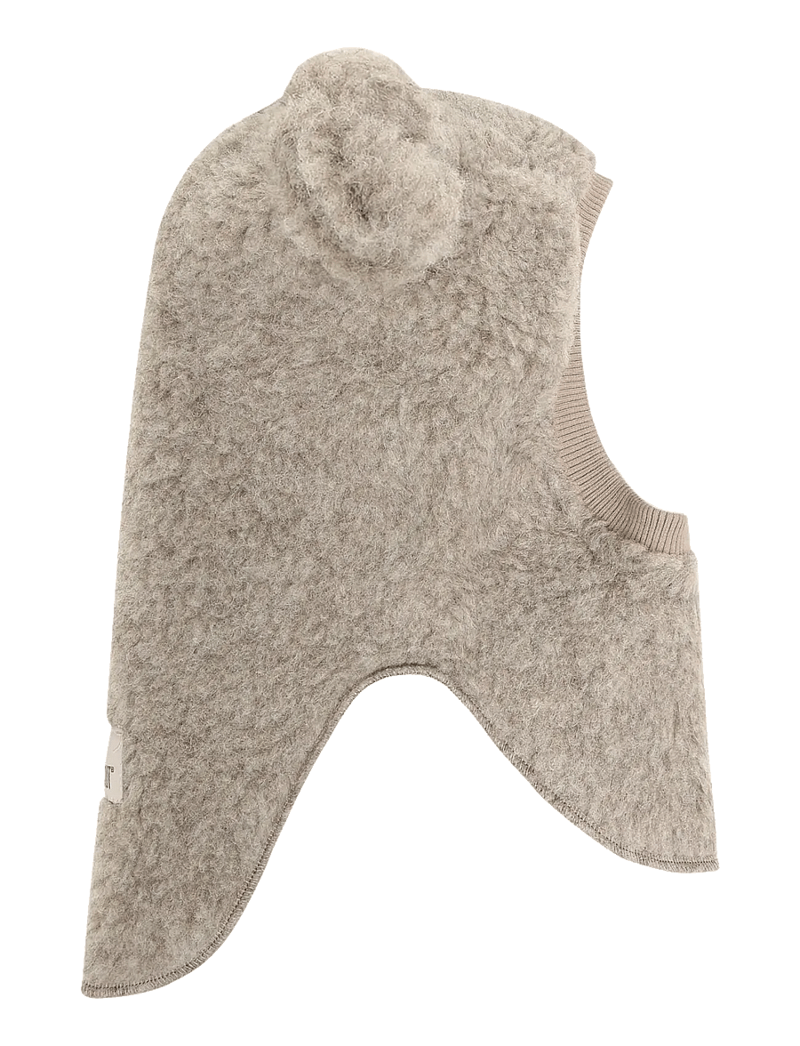 Huttelihut - Balaclava Ears Wool Teddy - vinteraccessoarer - camel melange - 0