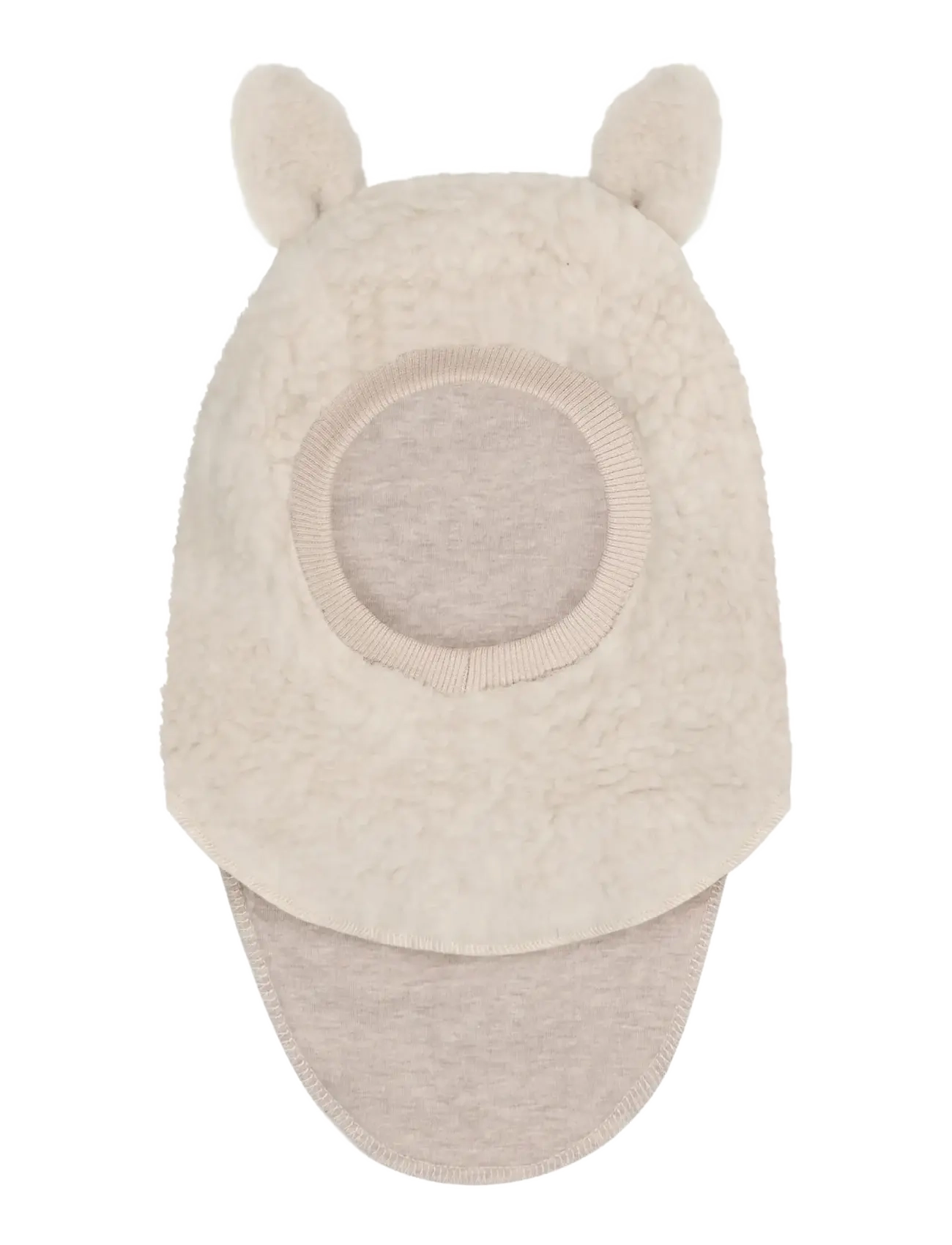 Huttelihut - Balaclava Ears Wool Teddy - vinteraccessoarer - cement - 1