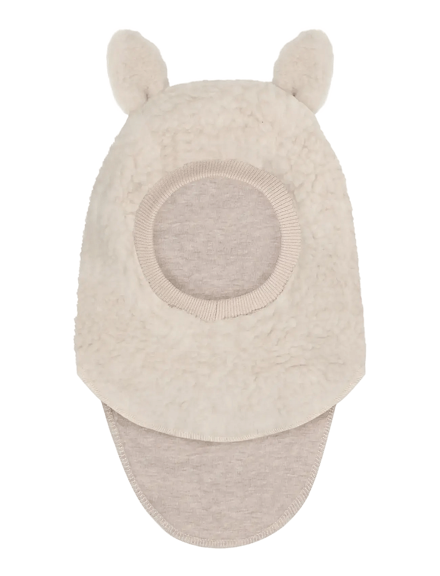 Huttelihut - Balaclava Ears Wool Teddy - vinteraccessoarer - cement - 1