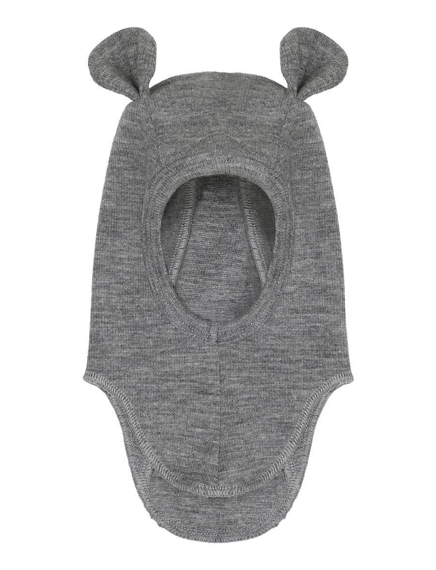 Huttelihut - Balaclava Ears Wool Fleece - hats & caps - medium grey melange - 2
