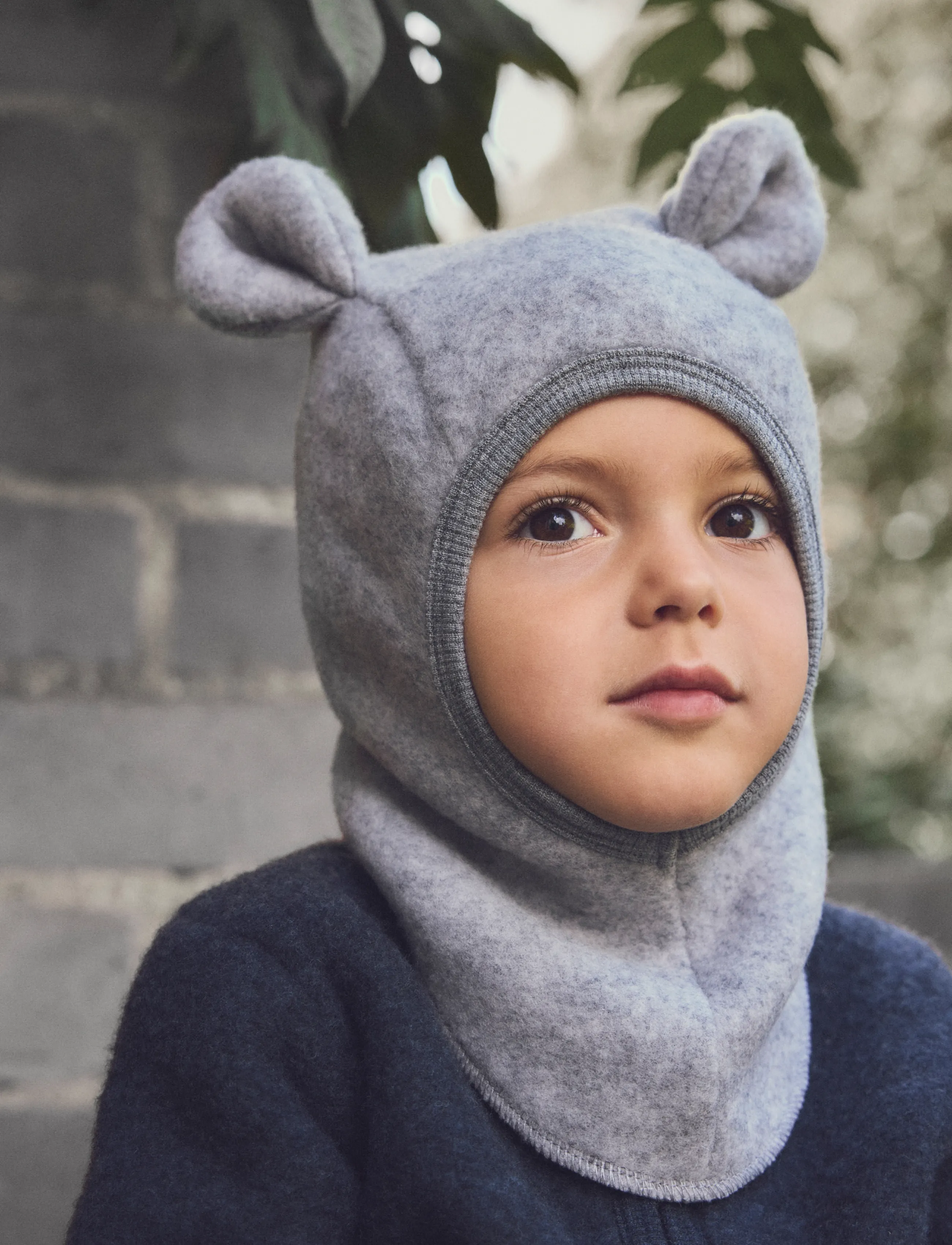 Huttelihut - Balaclava Ears Wool Fleece - accessoarer - medium grey melange - 0