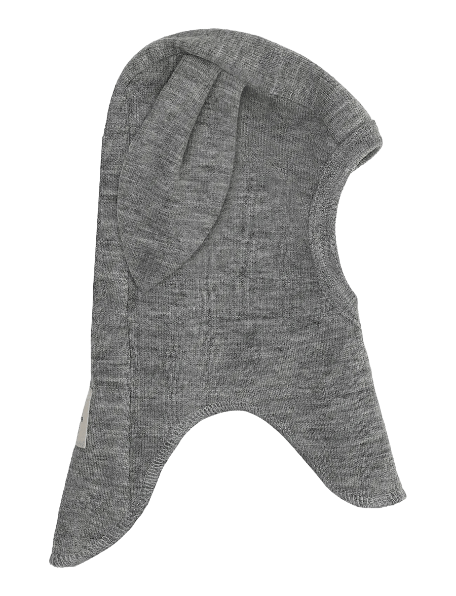 Huttelihut - Balaclava Ears Wool Rib - talvised aksessuaarid - medium grey melange - 0