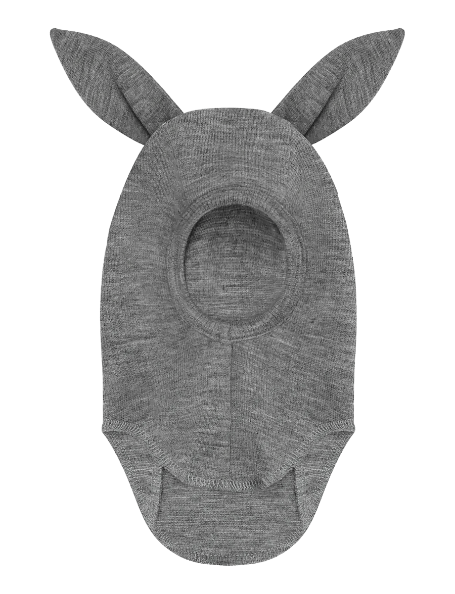 Huttelihut - Balaclava Ears Wool Rib - talvised aksessuaarid - medium grey melange - 1