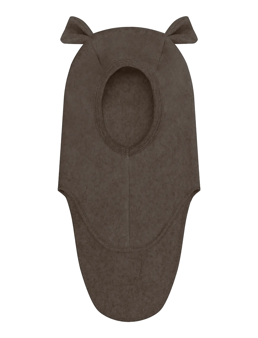 Huttelihut - Balaclava Ears Cotton Fleece - vinteraccessoarer - brown melange - 0