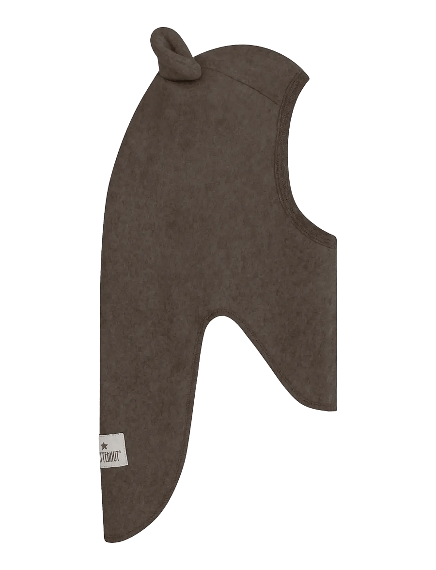 Huttelihut - Balaclava Ears Cotton Fleece - vinteraccessoarer - brown melange - 1