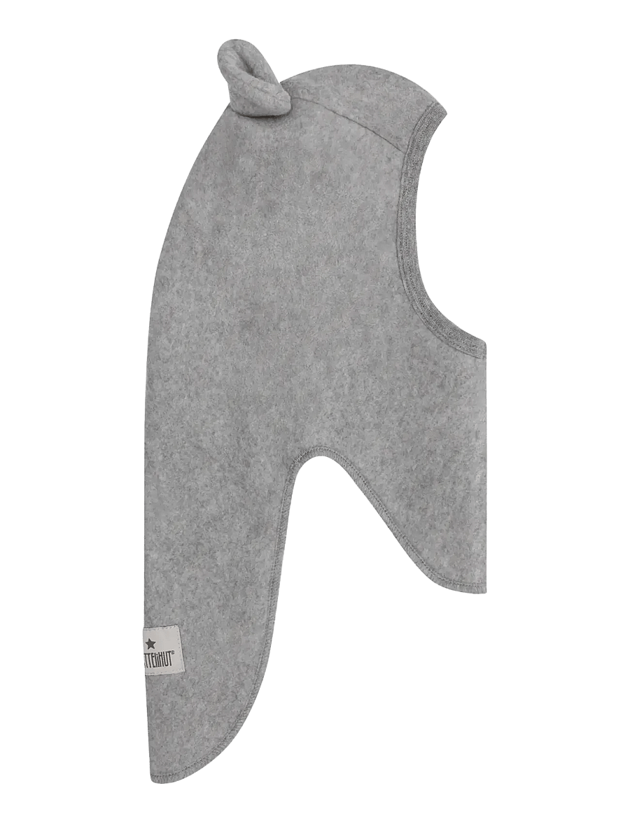 Huttelihut - Balaclava Ears Cotton Fleece - talvised aksessuaarid - medium grey melange - 0