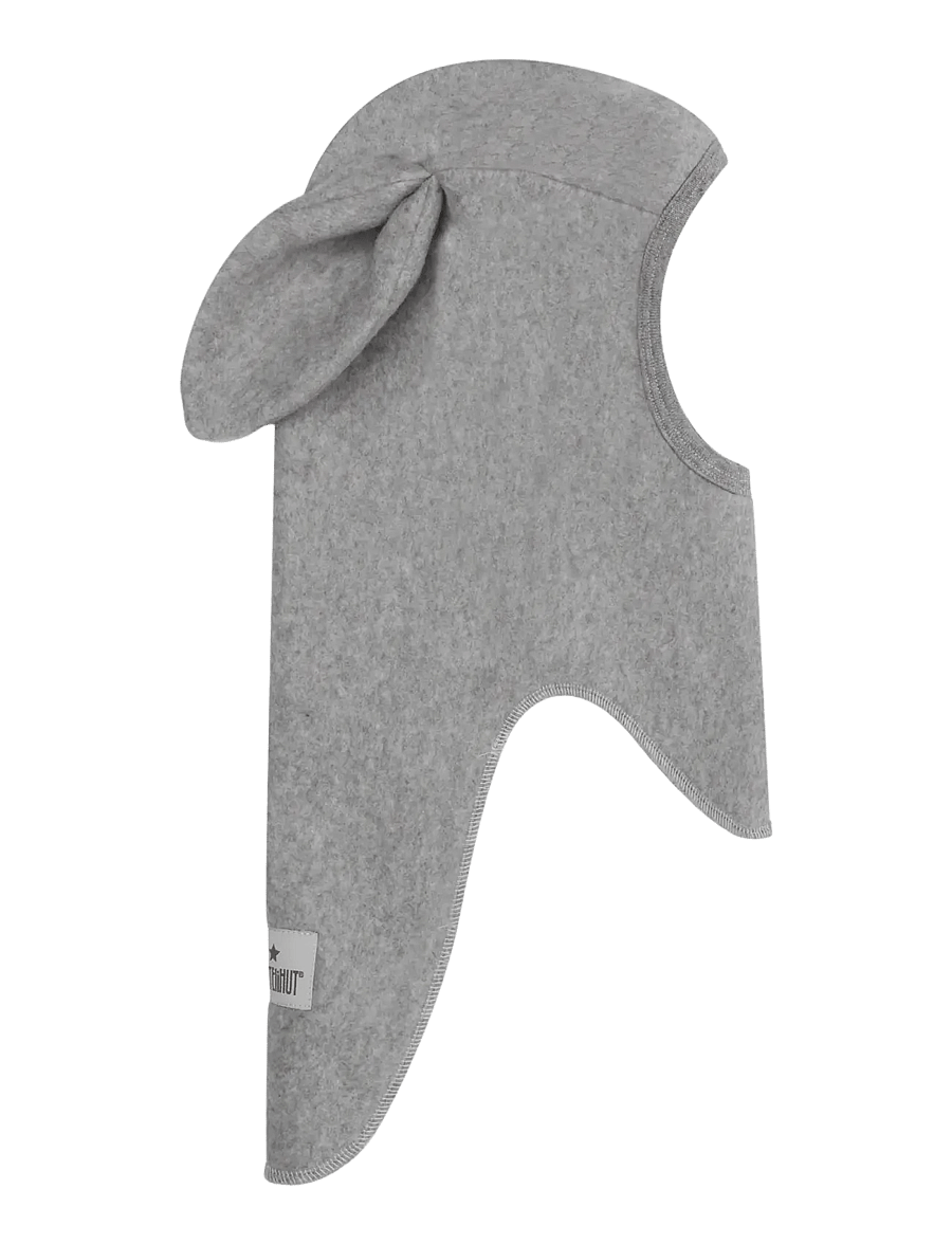 Huttelihut - Balaclava Ears Cotton Fleece - talvised aksessuaarid - medium grey melange - 0