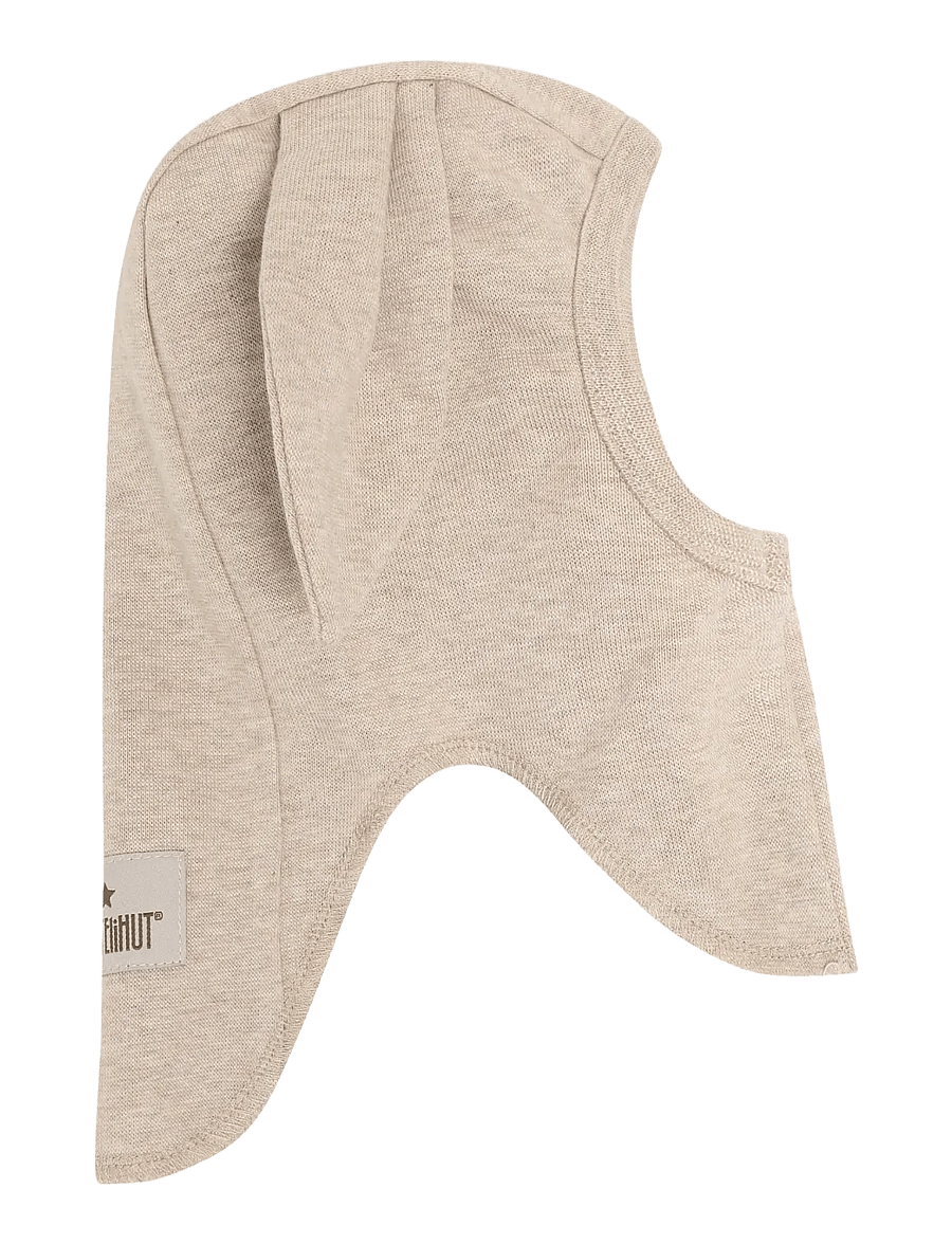 Huttelihut - Balaclava Ears Cotton Rib - talvised aksessuaarid - camel melange - 0
