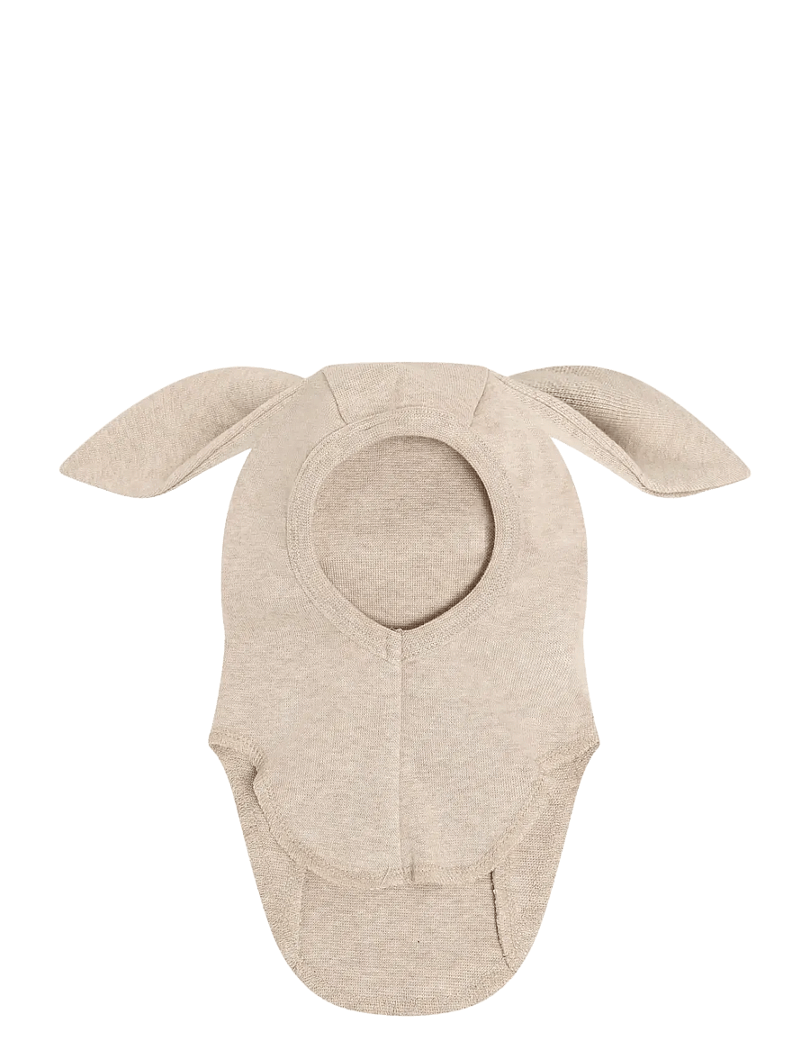 Huttelihut - Balaclava Ears Cotton Rib - talvised aksessuaarid - camel melange - 1