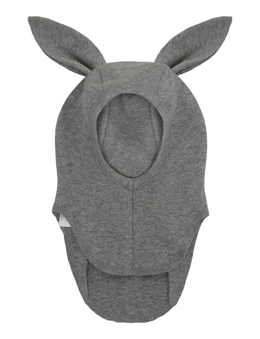 Huttelihut - Balaclava Ears Cotton Rib - talvised aksessuaarid - medium grey melange - 1