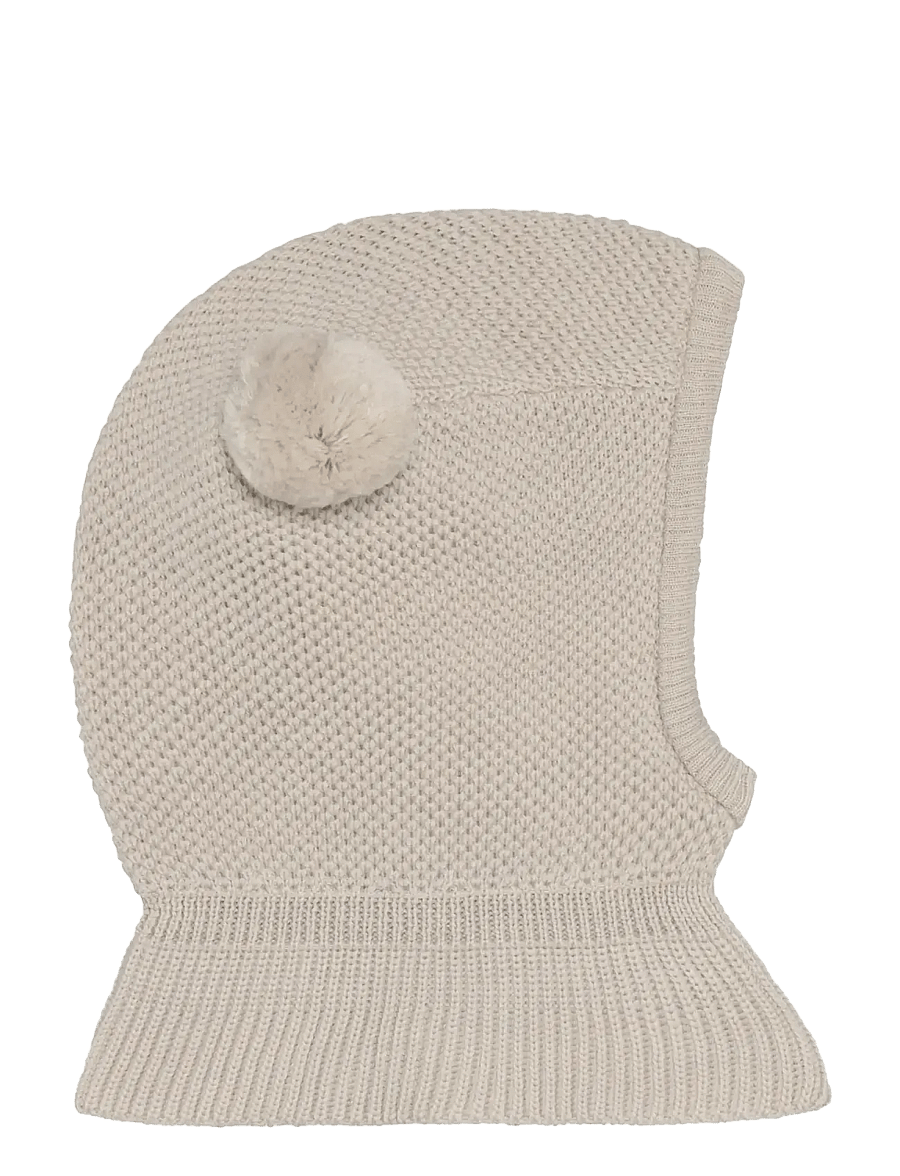 Huttelihut - Balaclava Windstop Pompoms - sand melange - 0