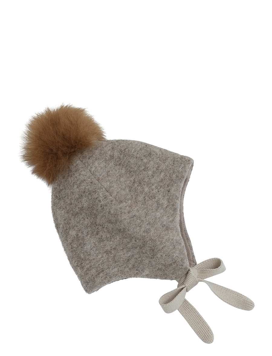 Huttelihut - Bonnet Wool Alpaca Pompom - babymützen - camel melange - 0