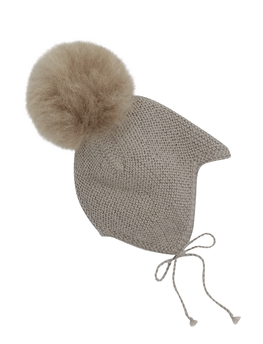Huttelihut - Bonnet Wool Knit Alpaca Pompom - babymützen - atmosphere - 0