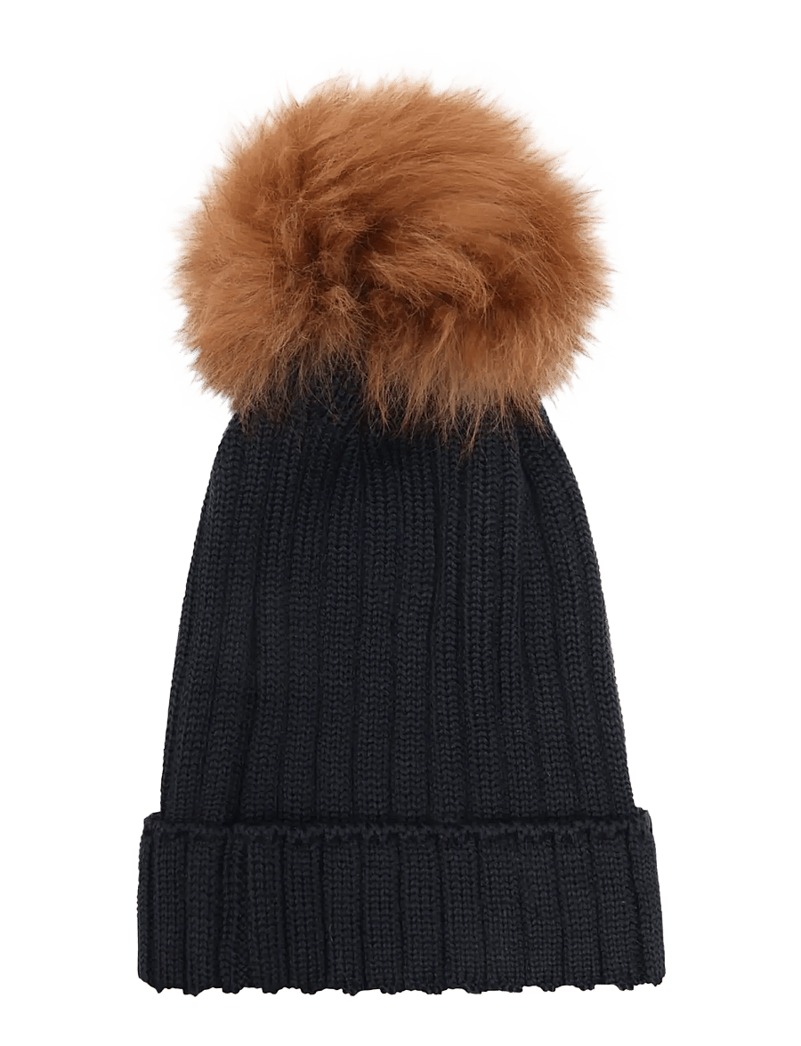 Huttelihut - Hat Knit Alpaca Pompom - wintermützen - dark navy - 2