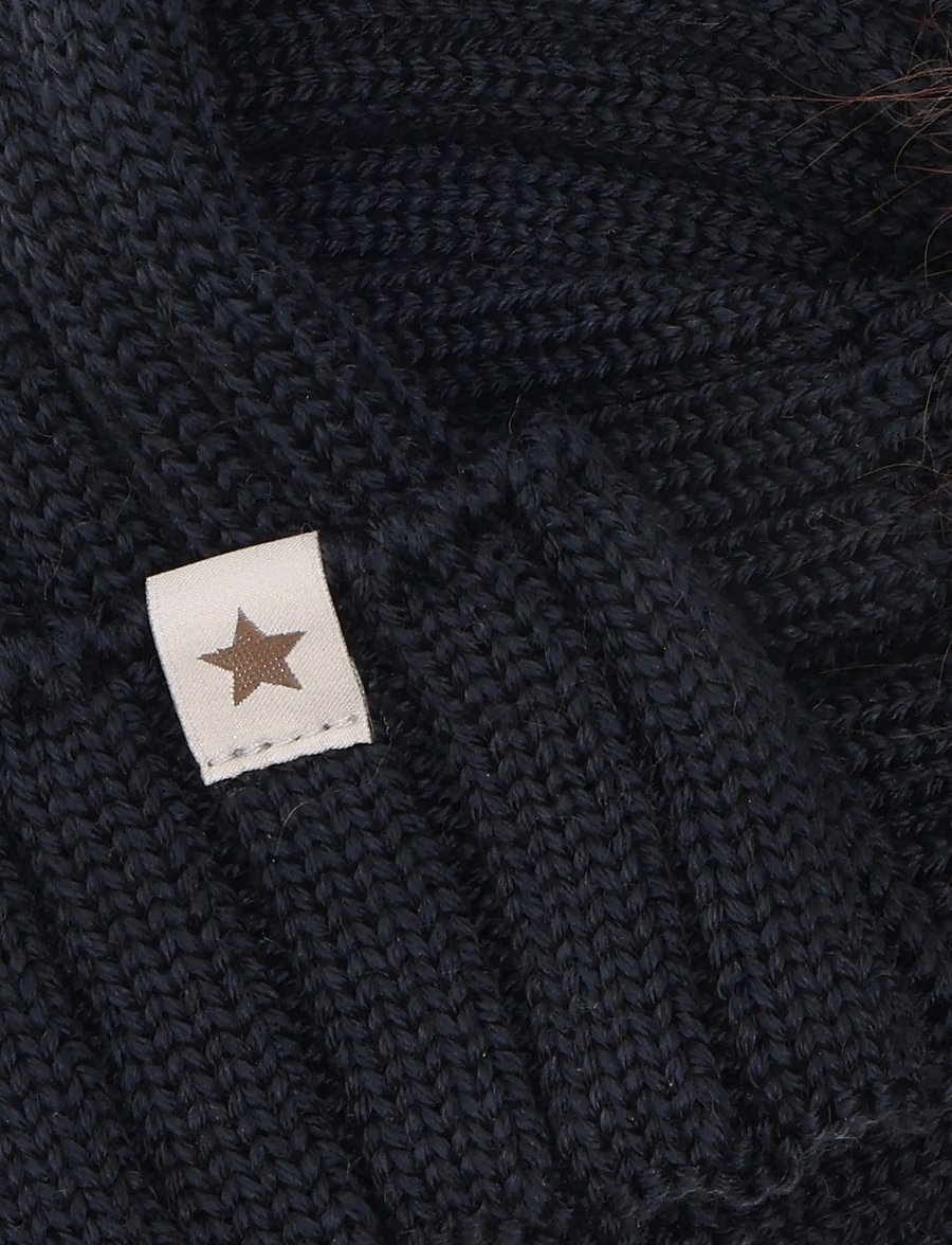 Huttelihut - Hat Knit Alpaca Pompom - wintermützen - dark navy - 3