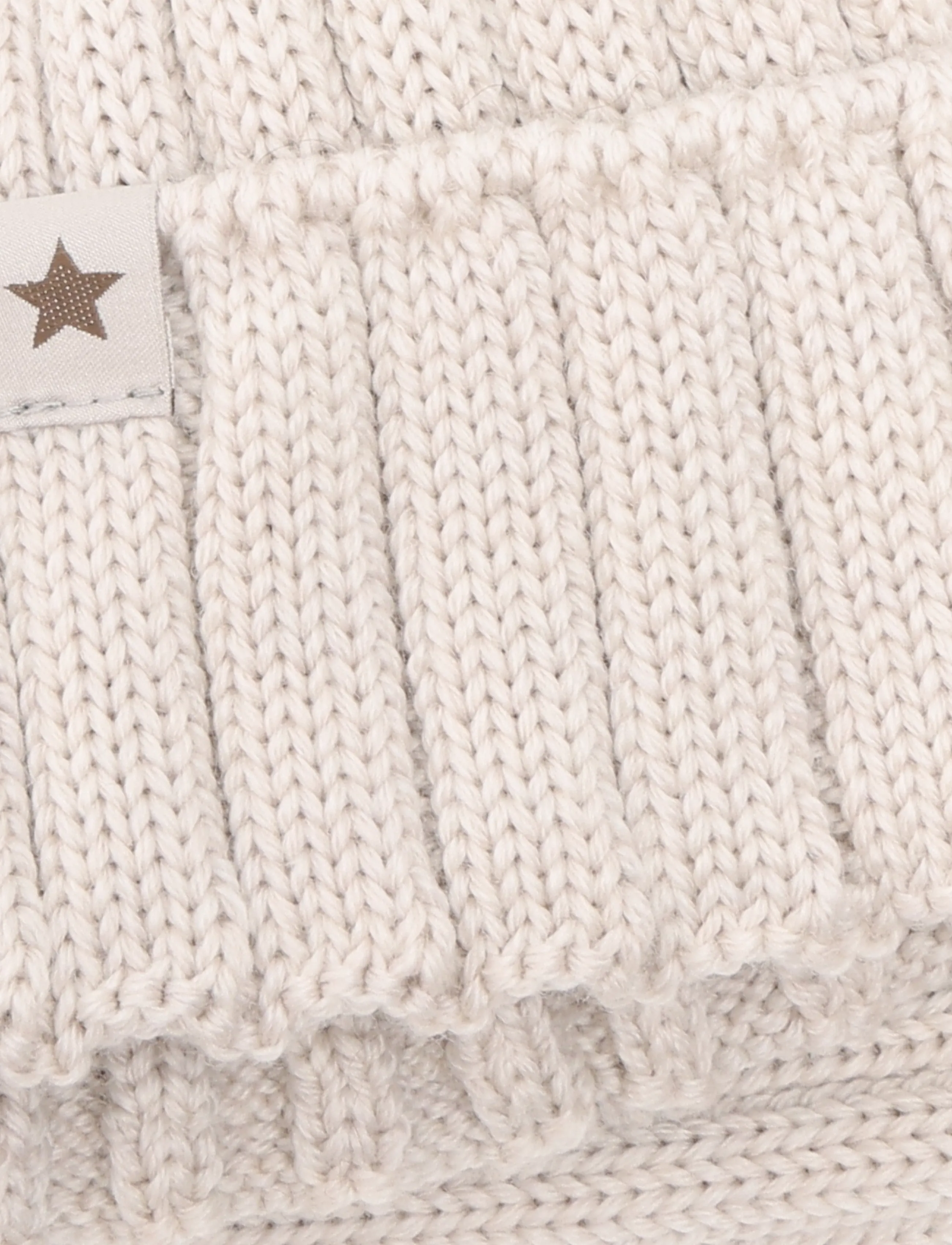 Huttelihut - Hat Knit Alpaca Pompom - talvemütsid - sand melange - 2