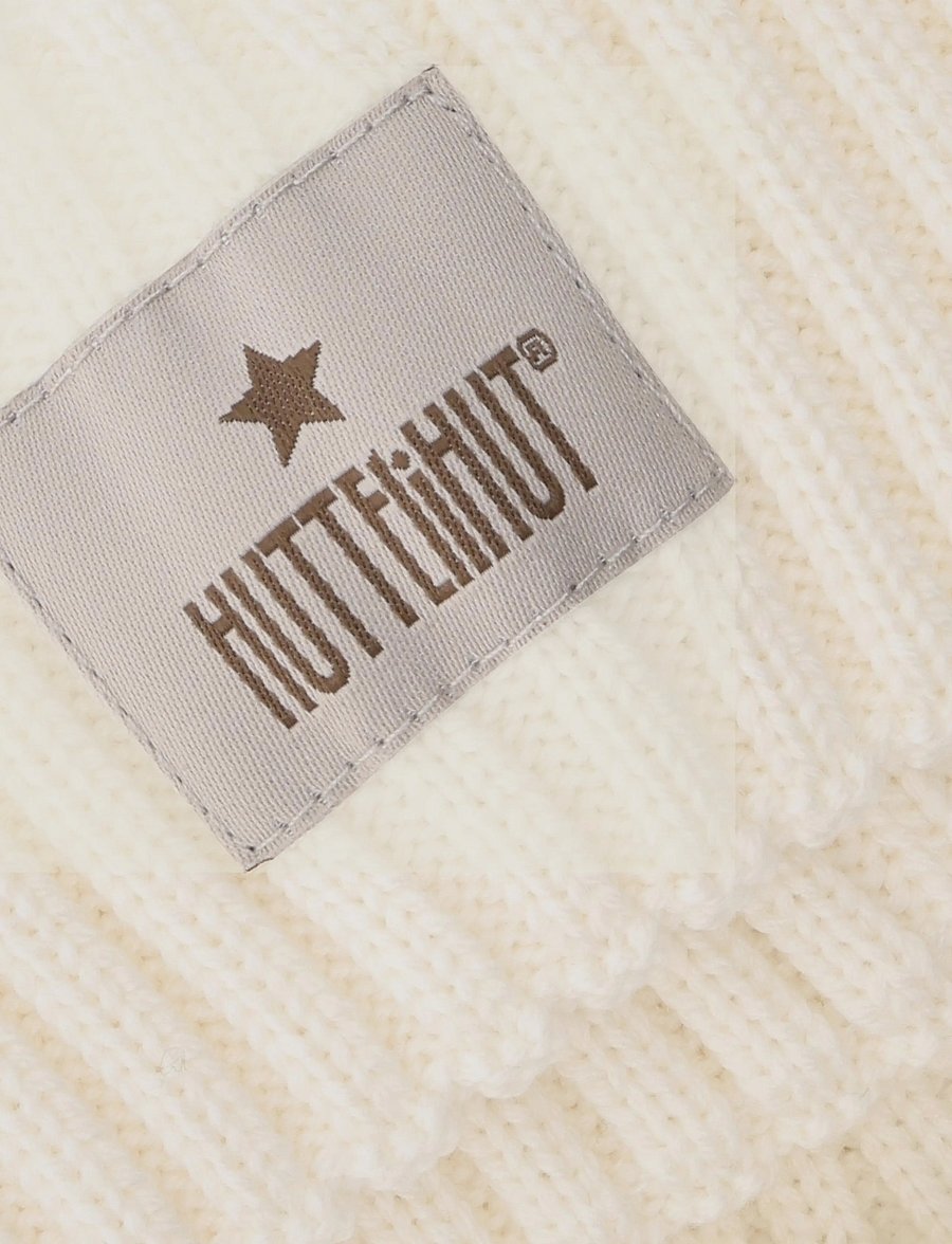 Huttelihut - Hat Wool Knit Color Solid - beebimütsid - egret - 3