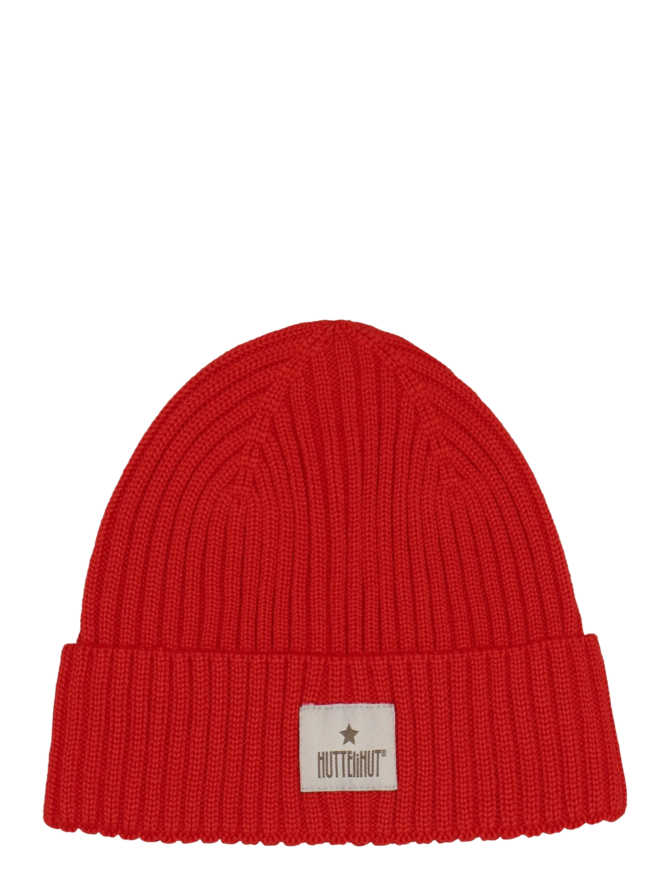 Huttelihut Hat Wool Knit Color Solid - Huttelihut - POPPY RED / red