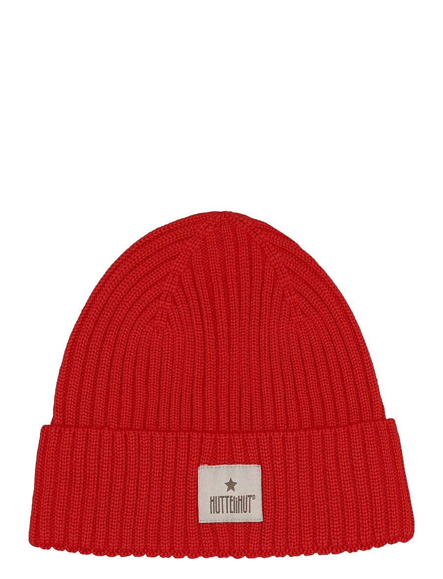 Huttelihut - Hat Wool Knit Color Solid - beebimütsid - poppy red - 0