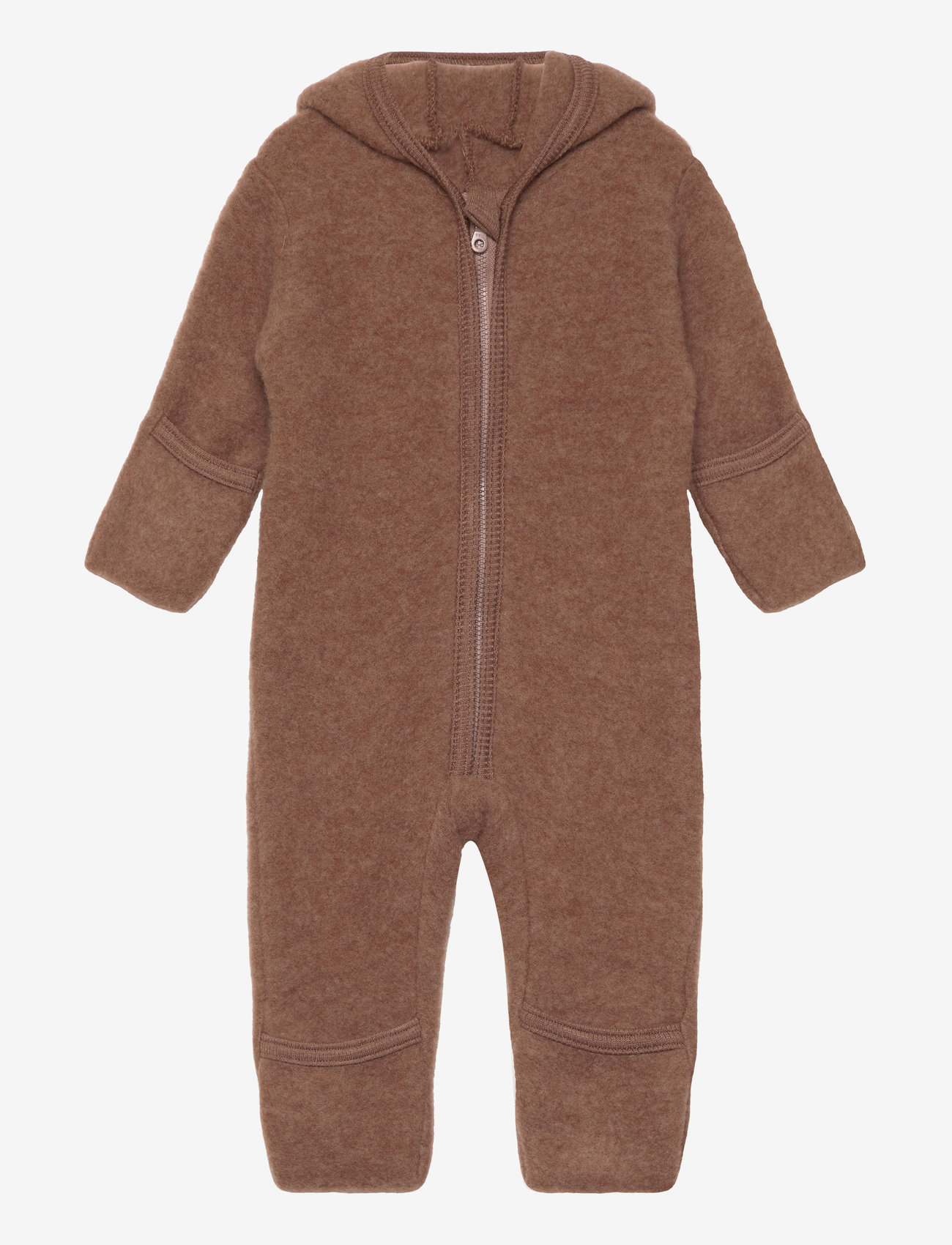 Huttelihut - Pram Suit Ears Soft Wool - caramel cafe - 0