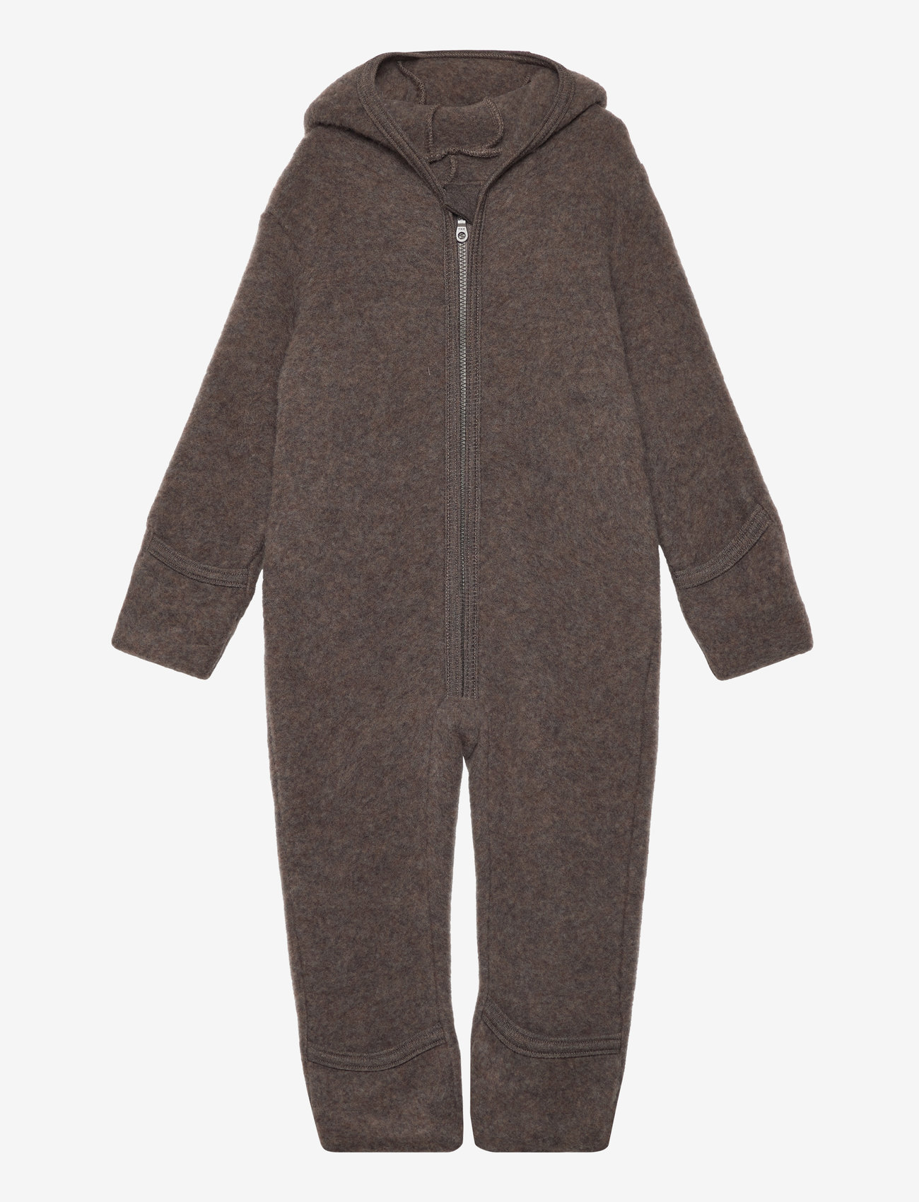 Huttelihut - Pram Suit Ears Soft Wool - cocoa brown - 0