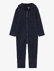 Huttelihut - Pram Suit Ears Soft Wool - fleece-sets - navy - 0