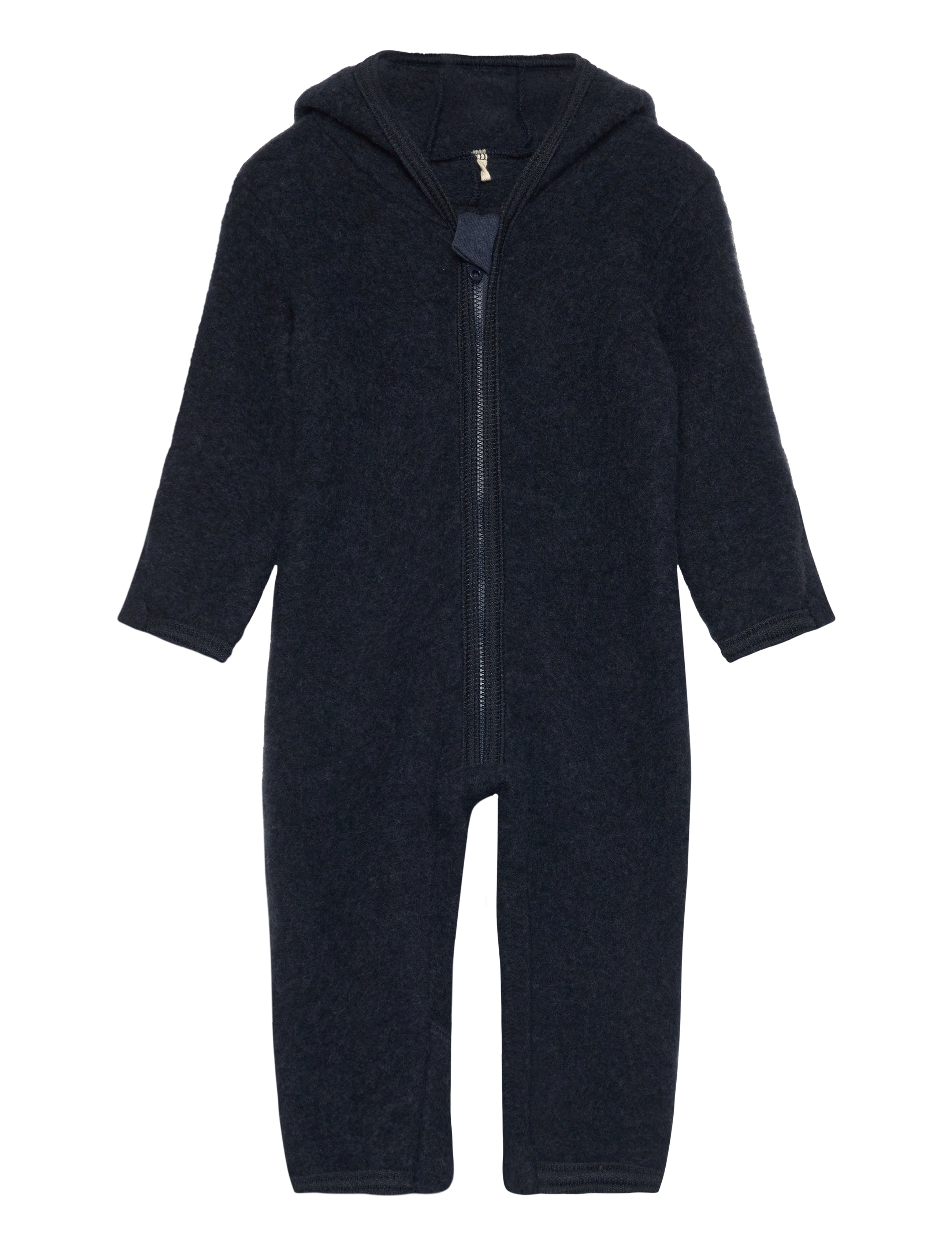 Pram Suit Ears Soft Wool - NAVY
