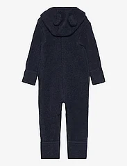 Huttelihut - Pram Suit Ears Soft Wool - fleece-sets - navy - 1