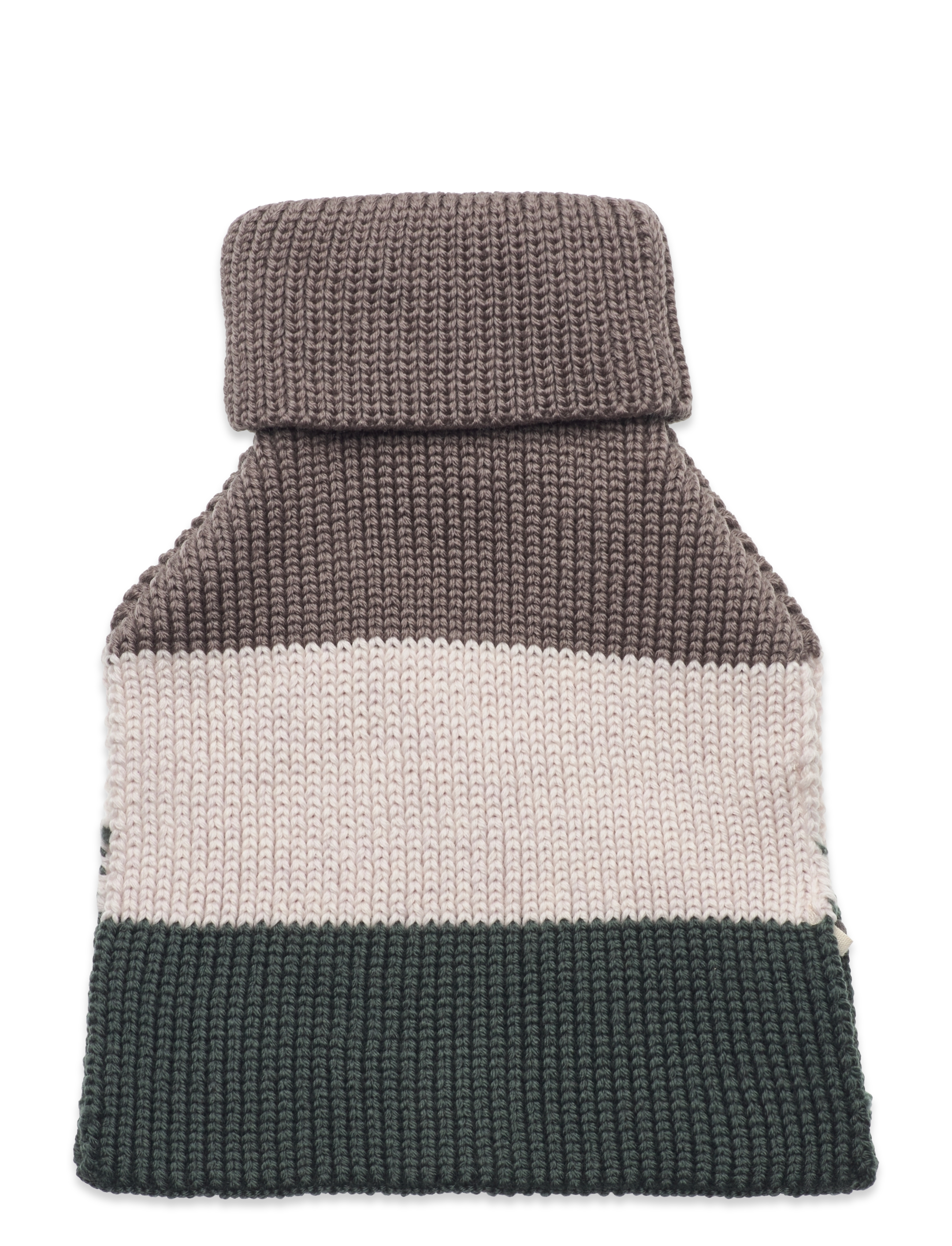 Huttelihut - Neck Warmer Striped Wool Knit - green olive - 1