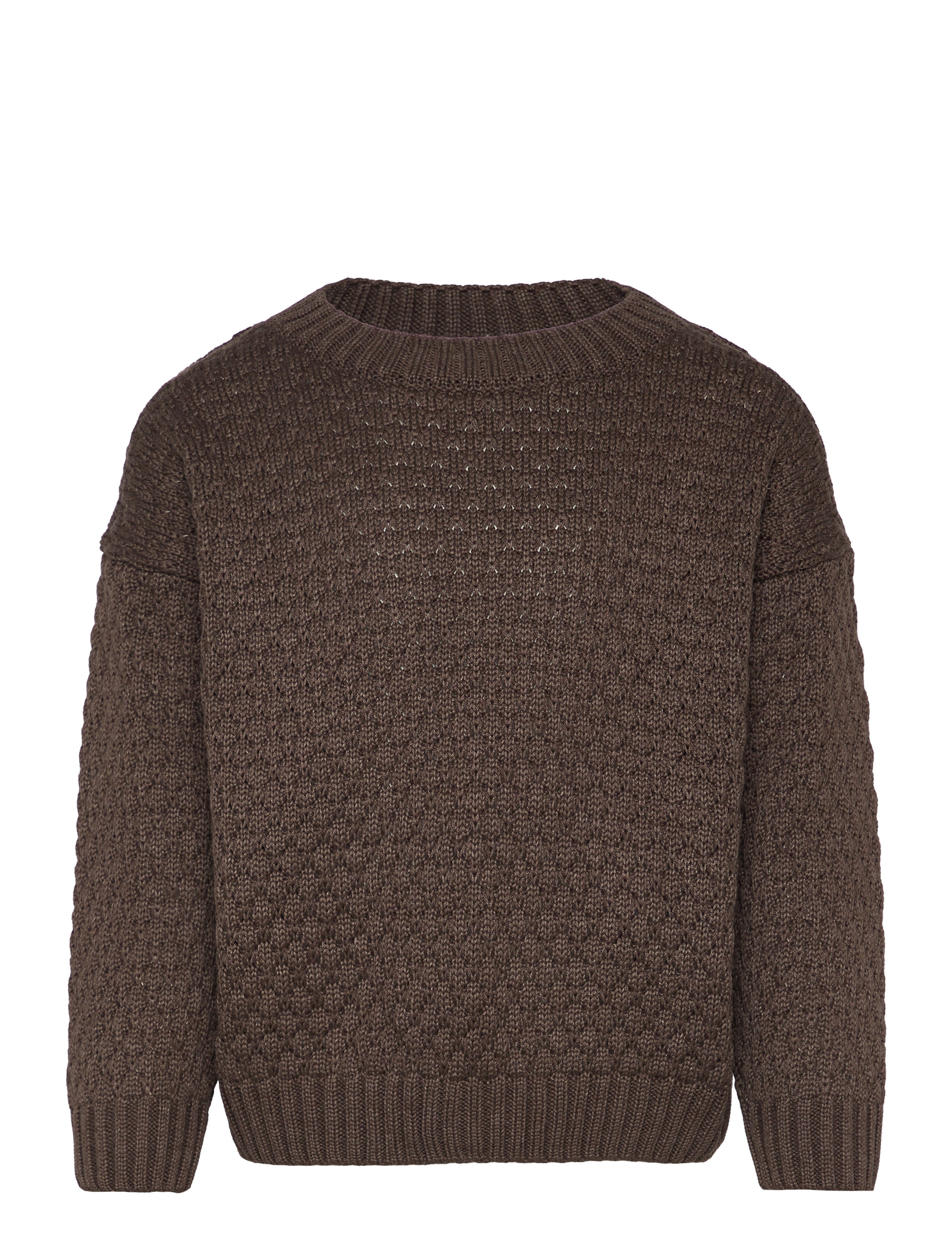 Sweater Solid Knit - BROWN