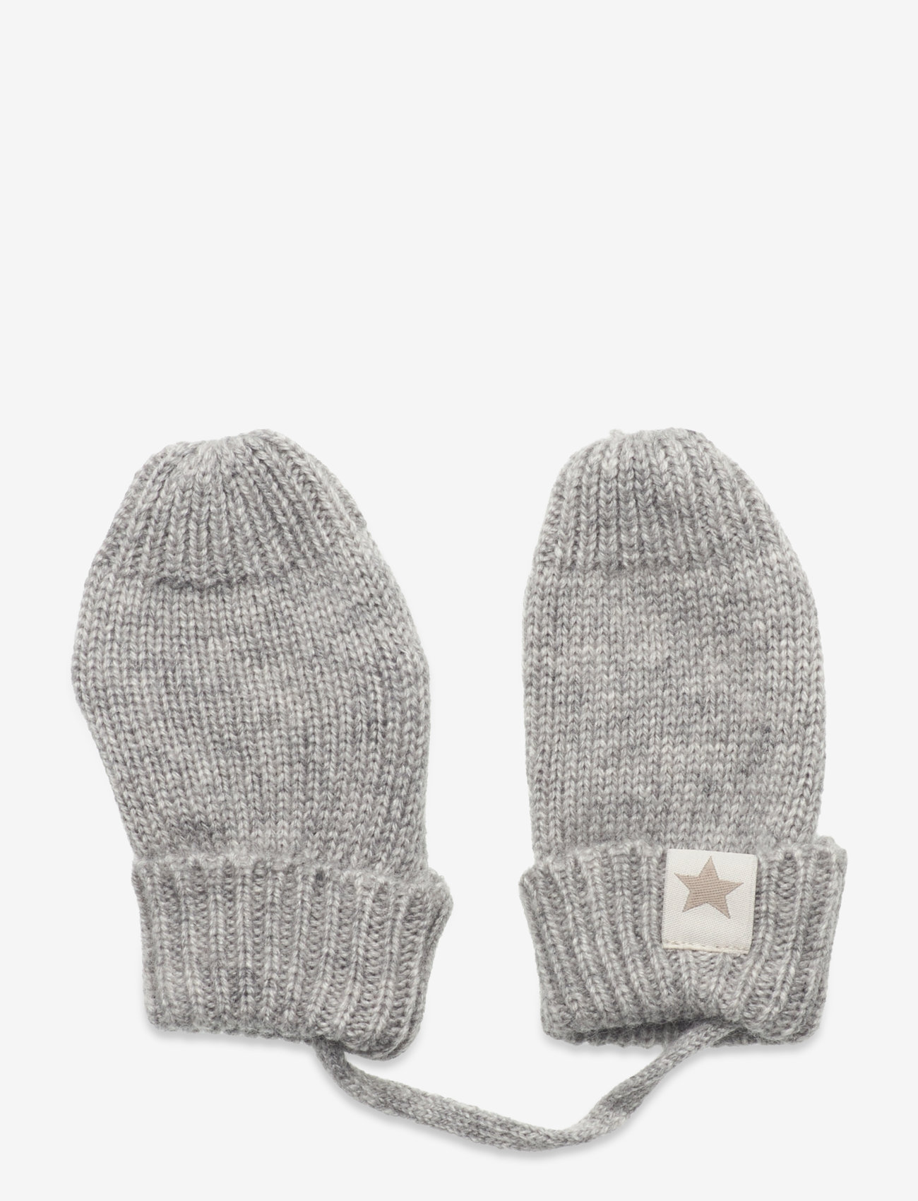 Huttelihut - Mittens Wool Knit - light grey melange - 0