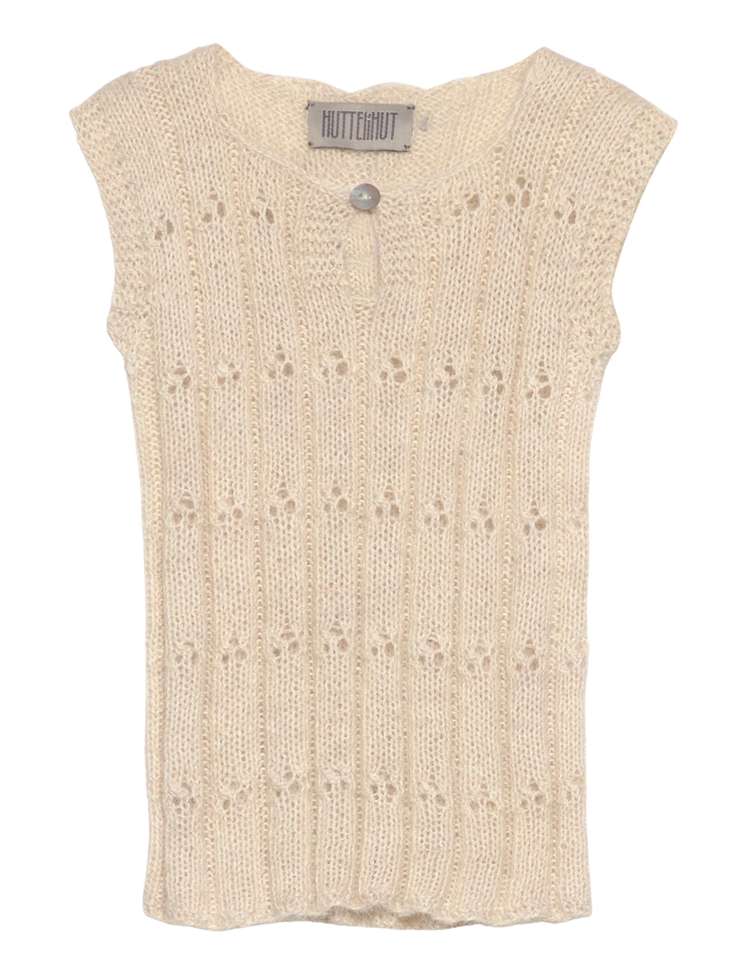 Vest Alpaca Wool Knit - OFF-WHITE