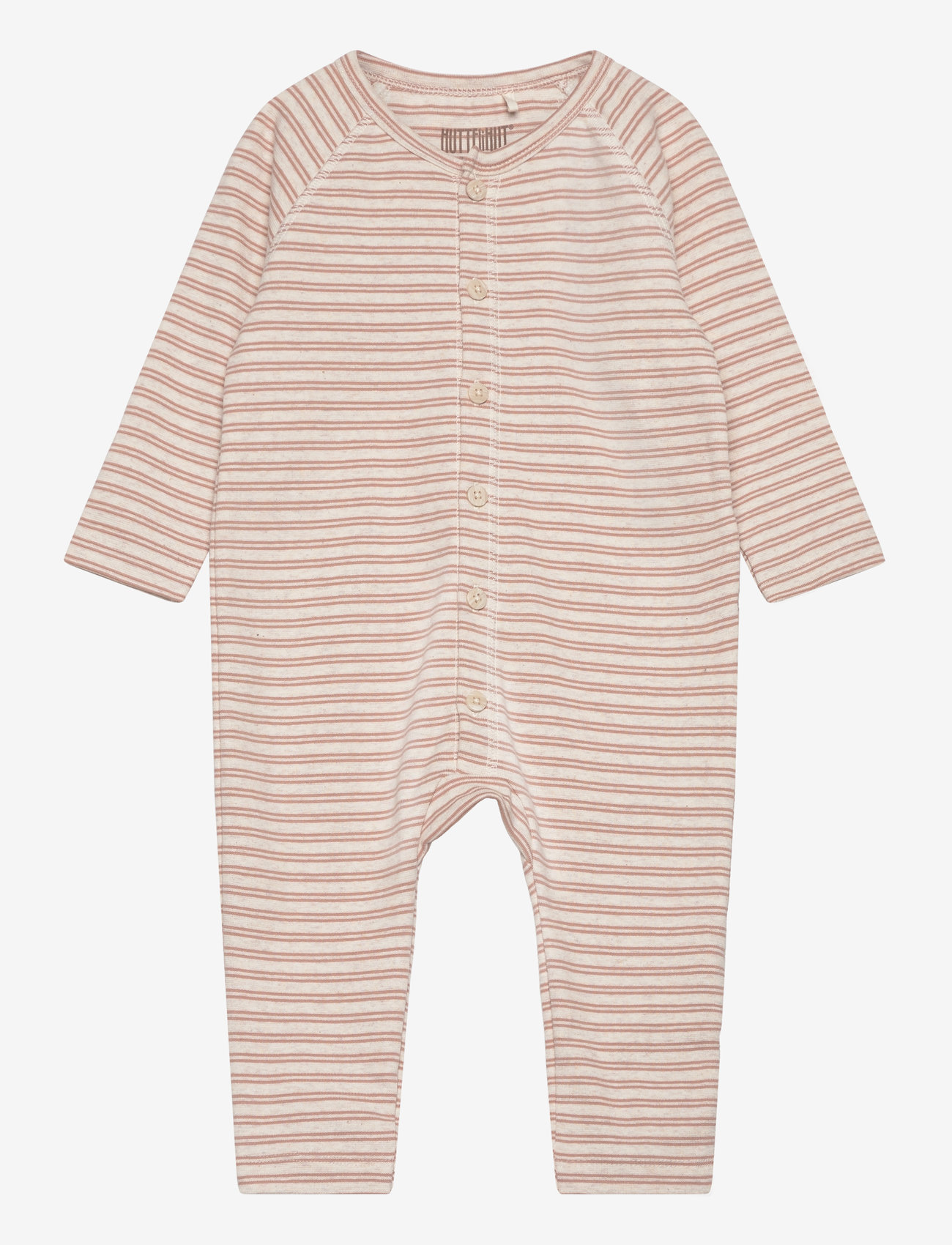 Huttelihut - Playsuit LS Striped Rib - mahogany rose - 0
