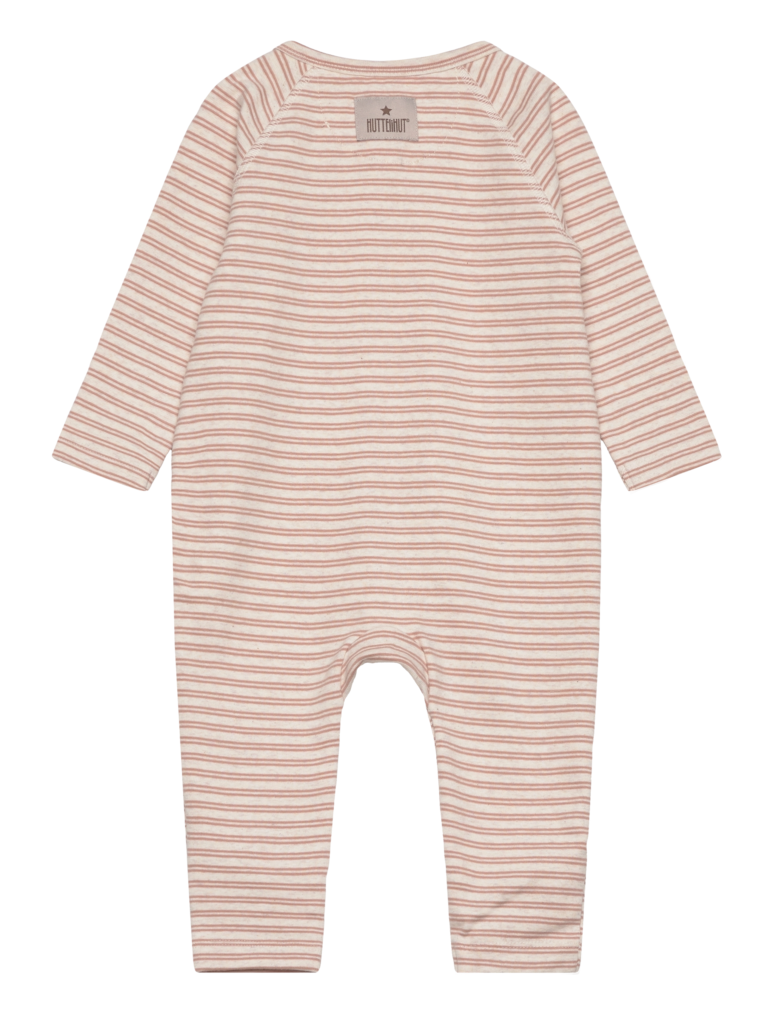 Huttelihut - Playsuit LS Striped Rib - mahogany rose - 1